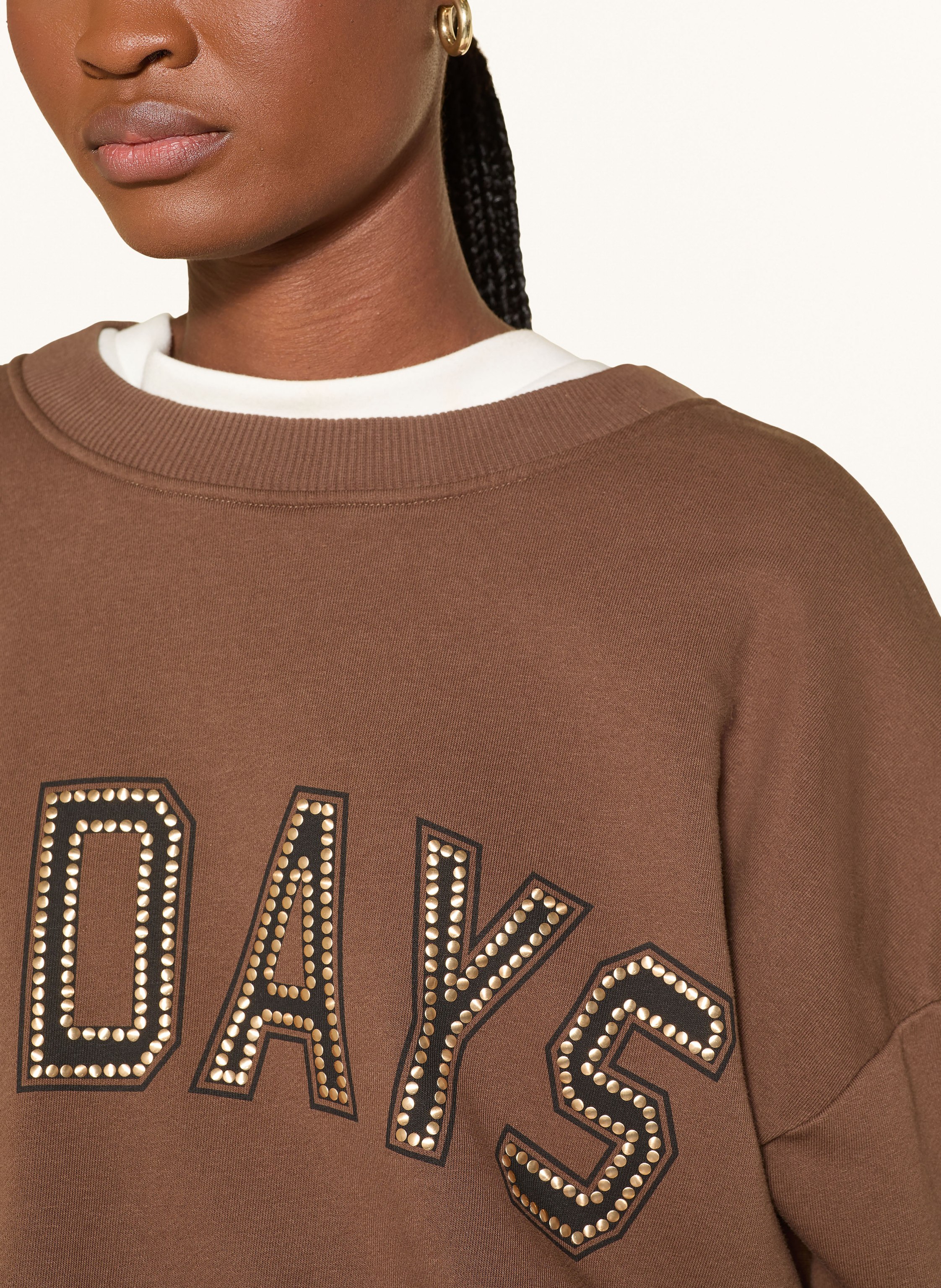 Thumbnail - 10days Sweatshirt Mit Nieten braun