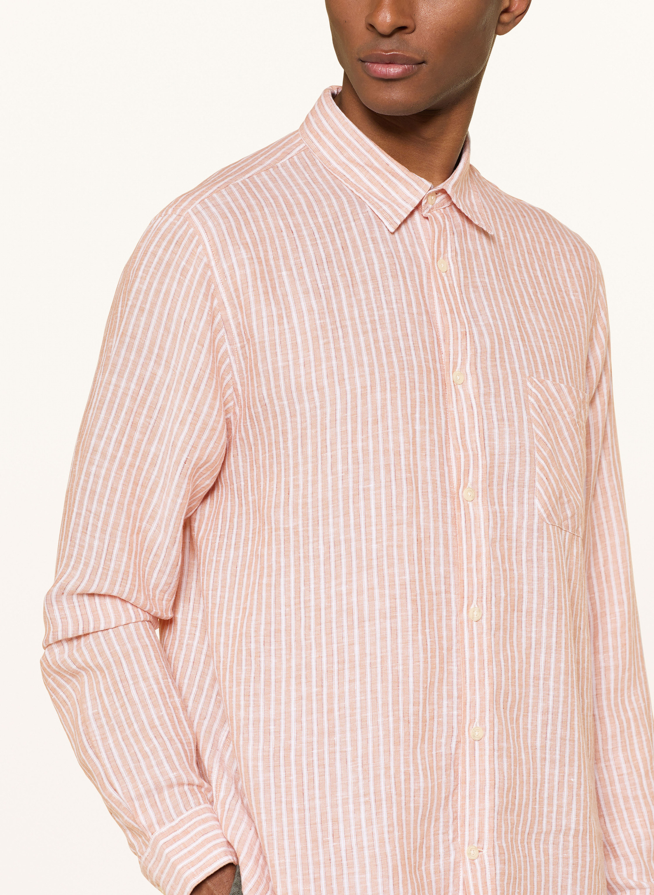 Thumbnail - Frescobol Carioca Leinenhemd Telles Relaxed Fit beige