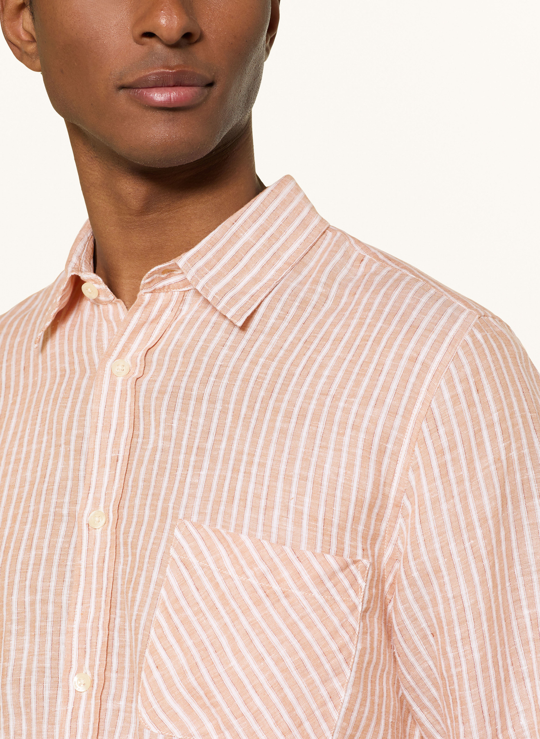 Thumbnail - Frescobol Carioca Leinenhemd Telles Relaxed Fit beige