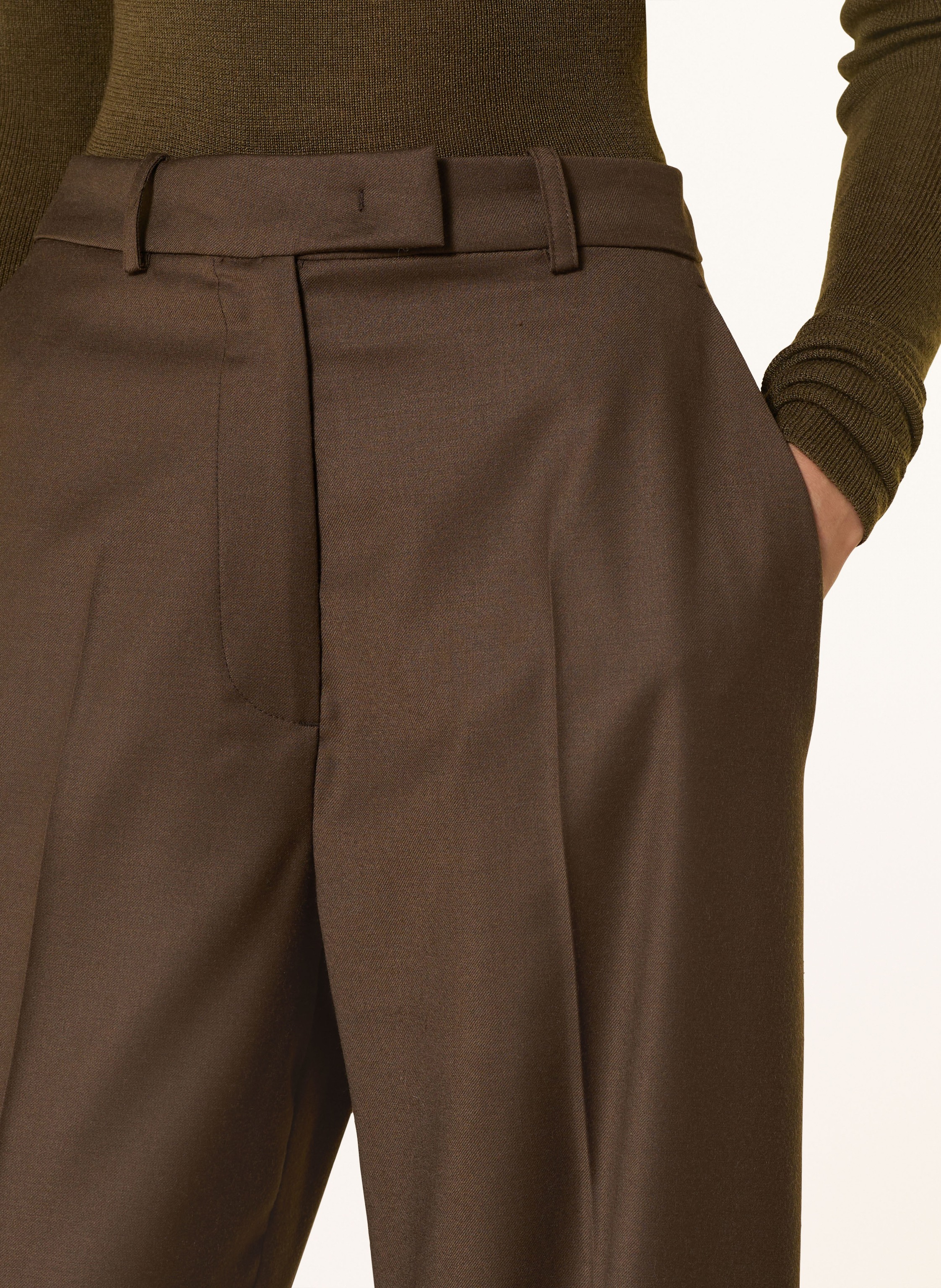 Thumbnail - The Frankie Shop Marlenehose Brickell Aus Flanell braun