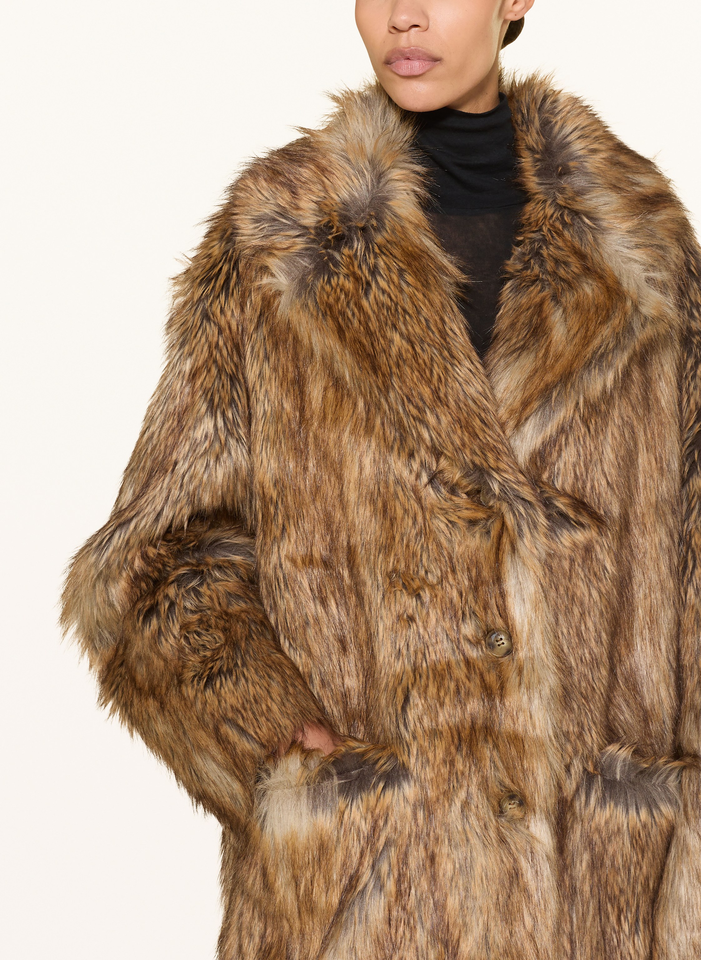 Thumbnail - The Frankie Shop Kunstfell-Mantel Rella braun