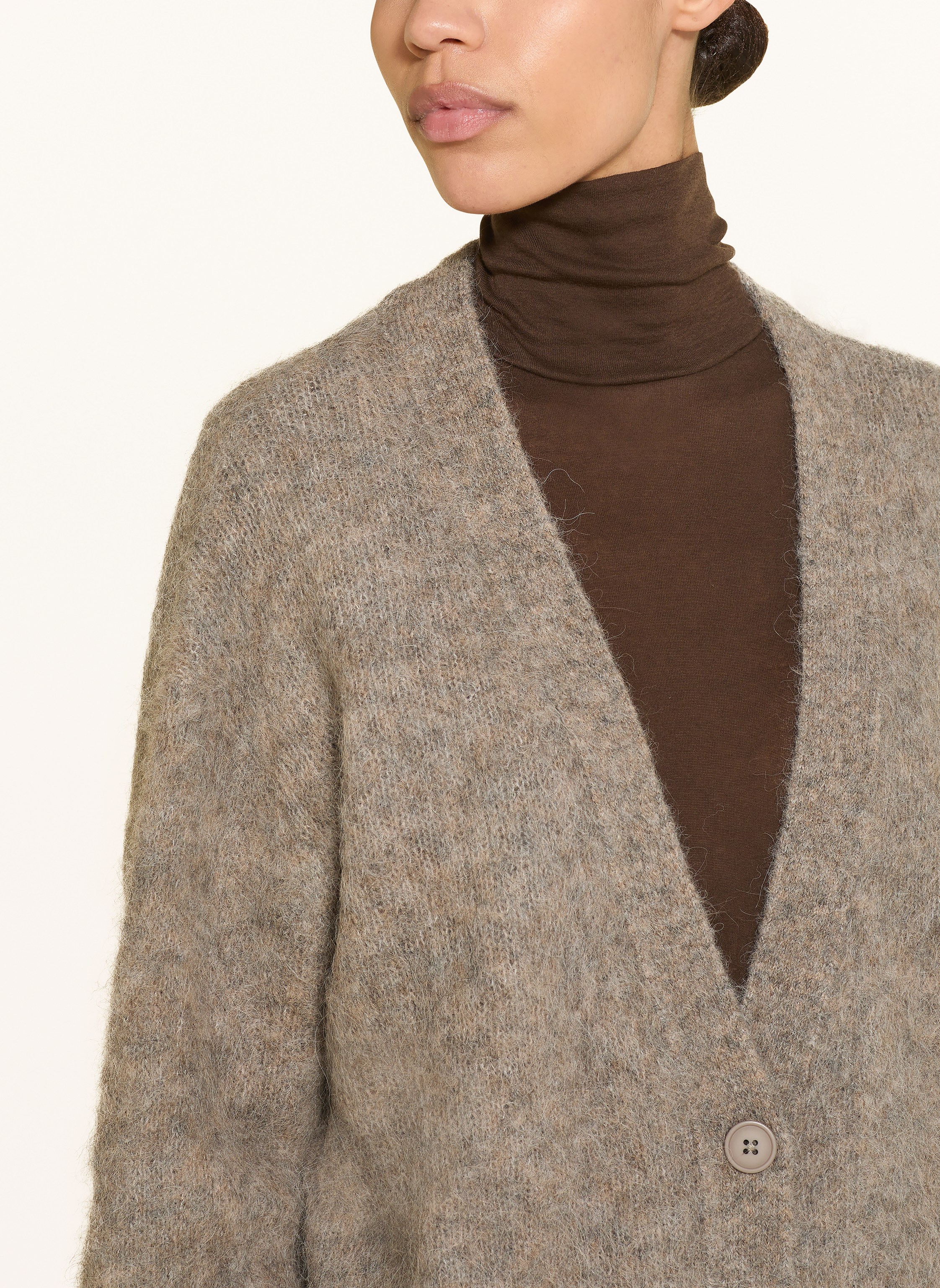 Thumbnail - The Frankie Shop Strickjacke Elland Aus Alpaka beige