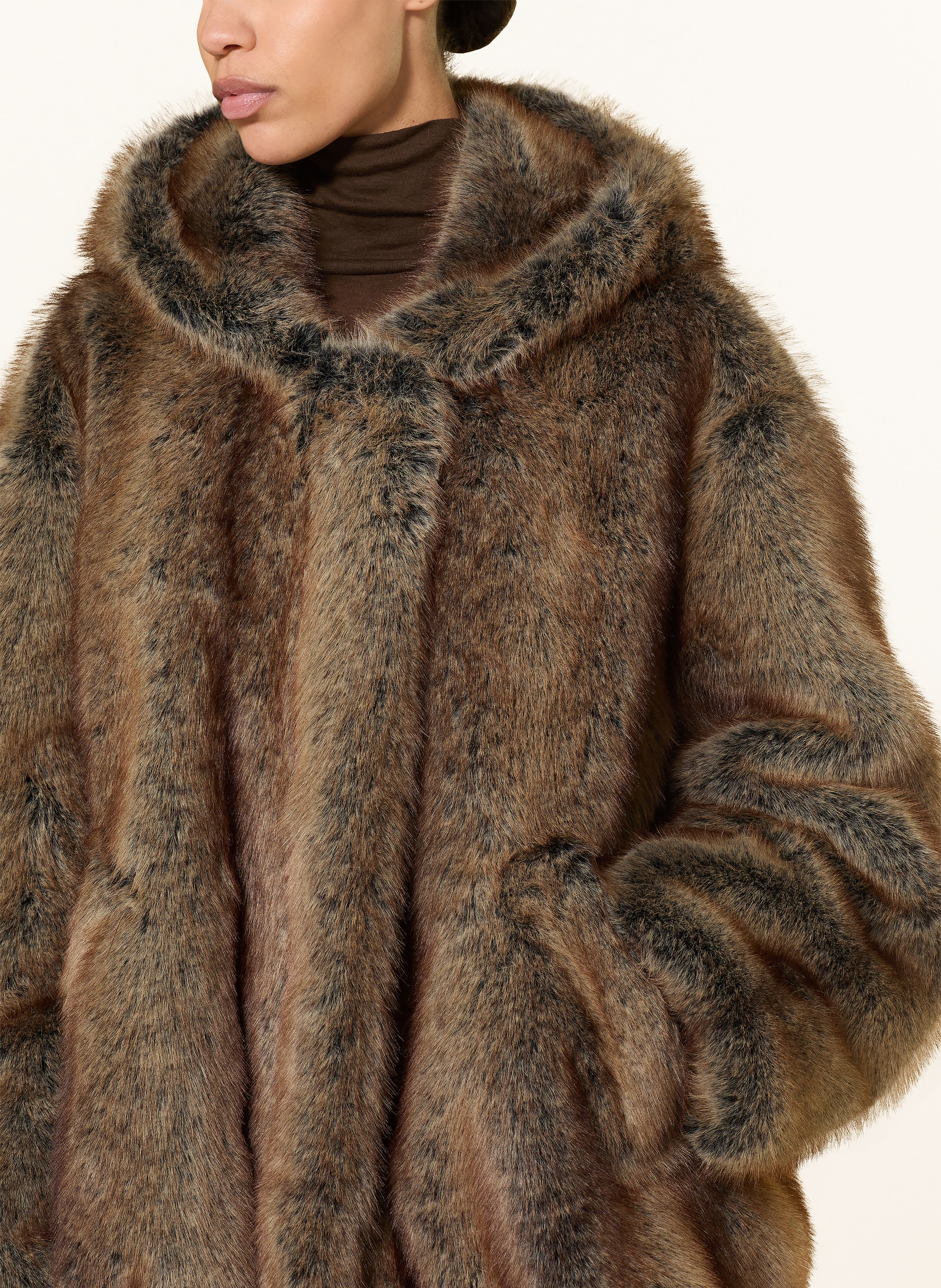 Thumbnail - The Frankie Shop Kunstfell-Jacke Emma braun