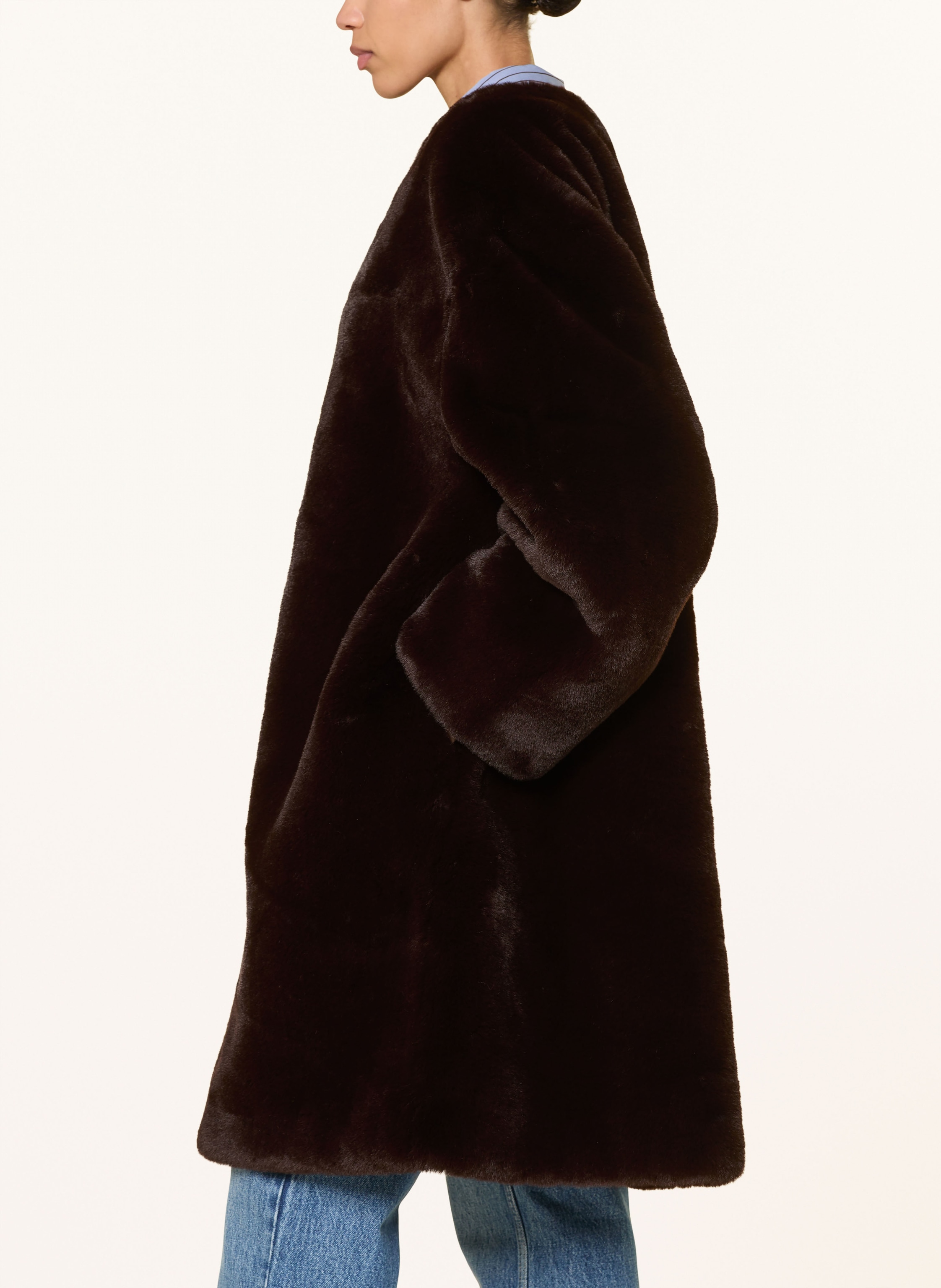 Thumbnail - The Frankie Shop Kunstfell-Mantel Matera braun