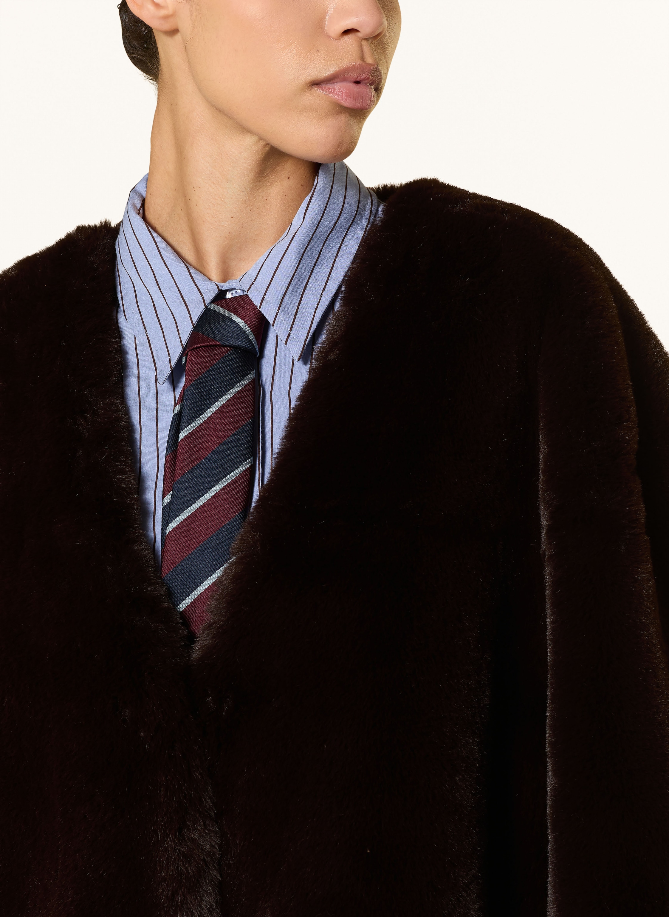 Thumbnail - The Frankie Shop Kunstfell-Mantel Matera braun