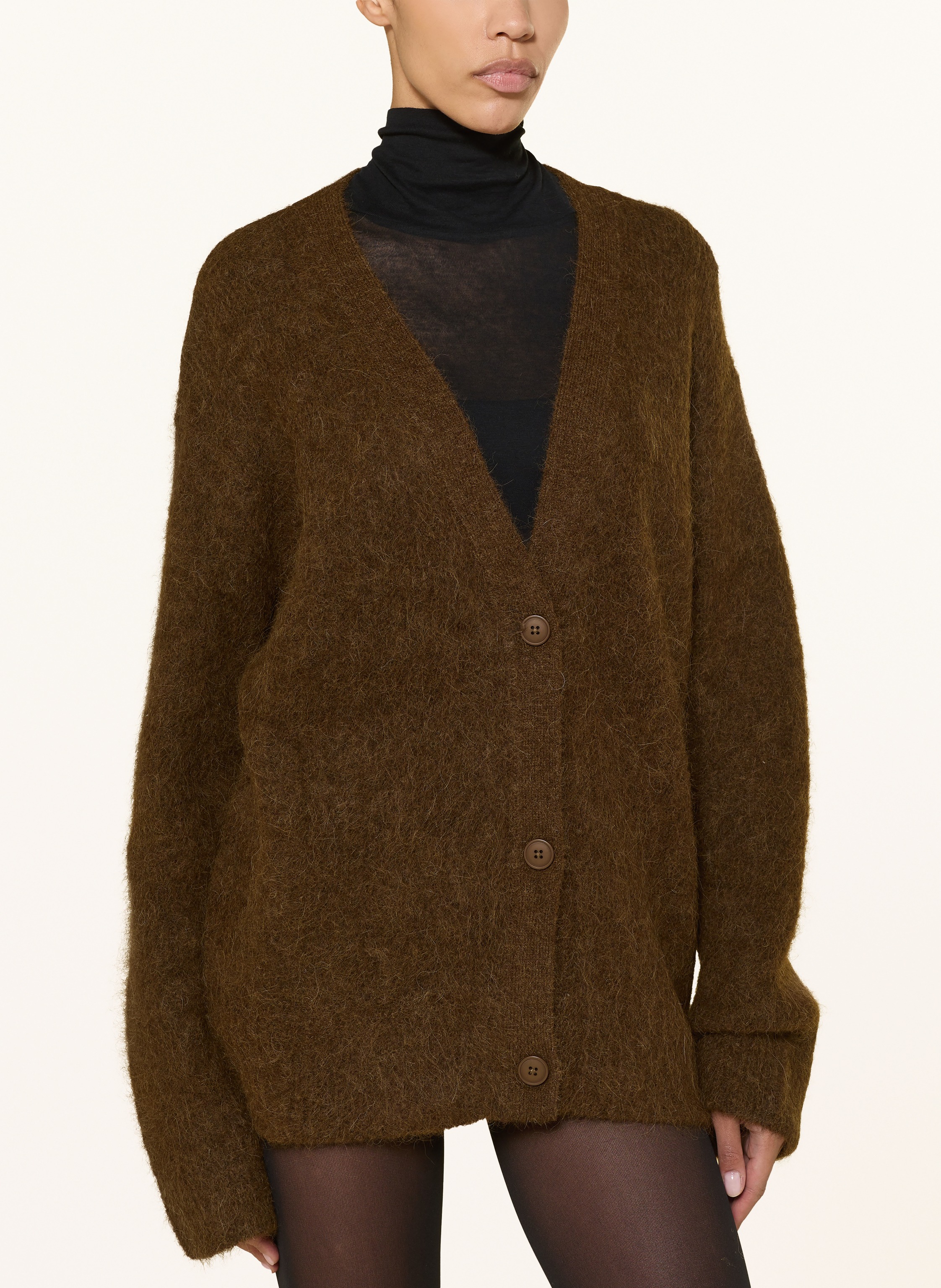 Thumbnail - The Frankie Shop Strickjacke Elland Aus Alpaka braun