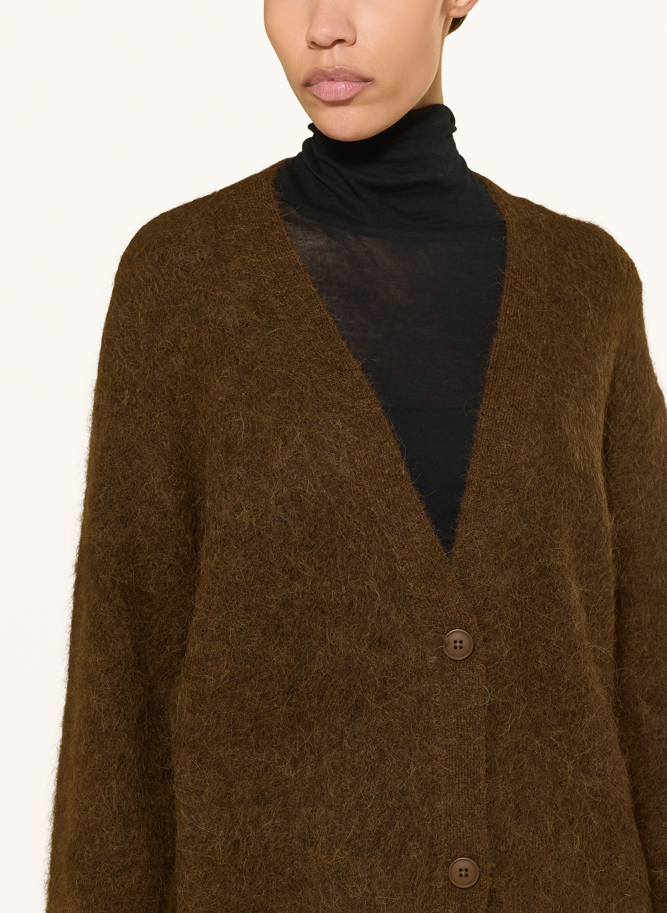 Thumbnail - The Frankie Shop Strickjacke Elland Aus Alpaka braun