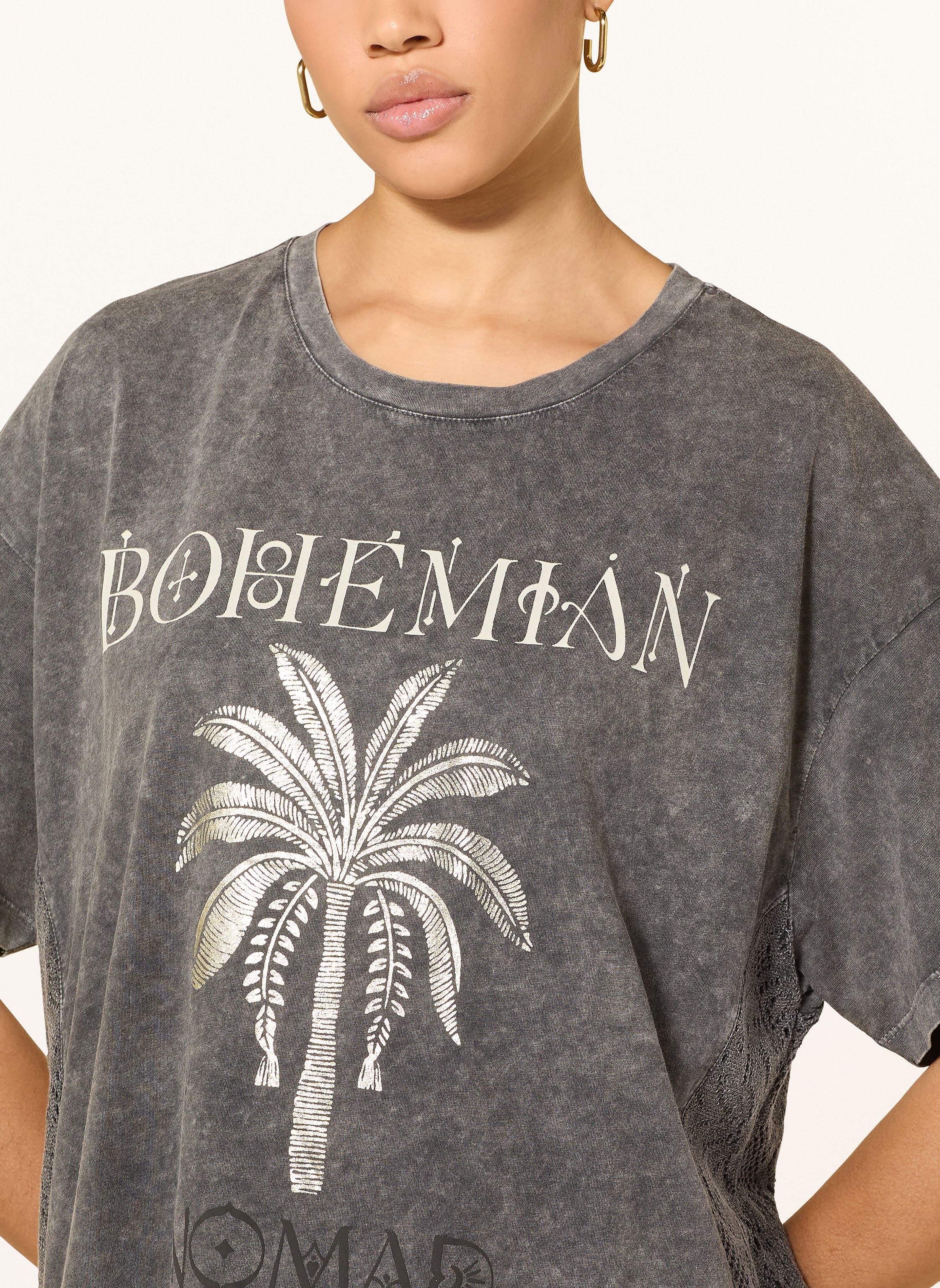 Thumbnail - Yippie Hippie T-Shirt grau