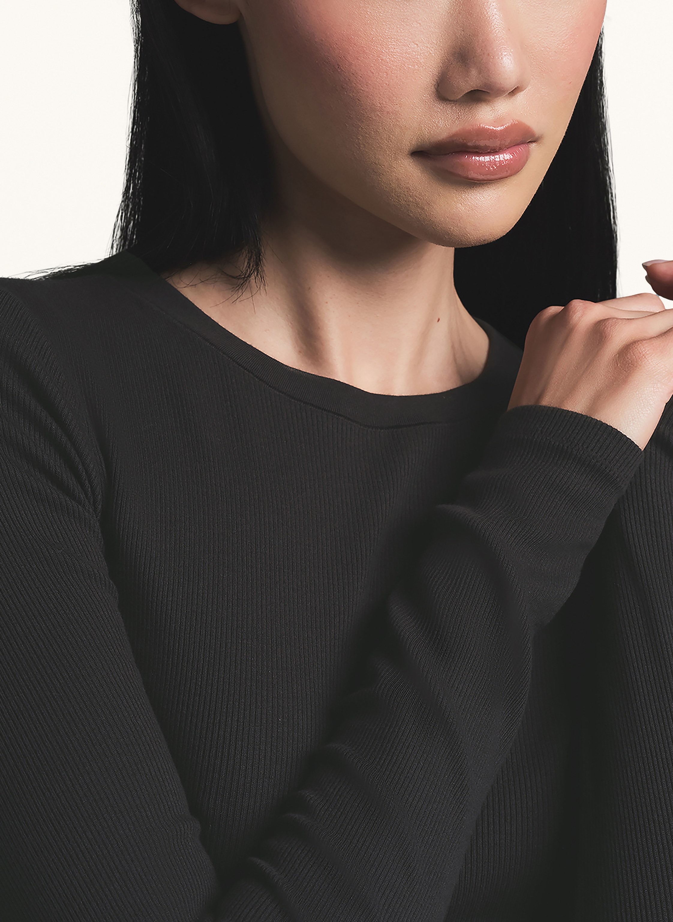 Thumbnail - Skims Lounge-Shirt Cotton Rib schwarz