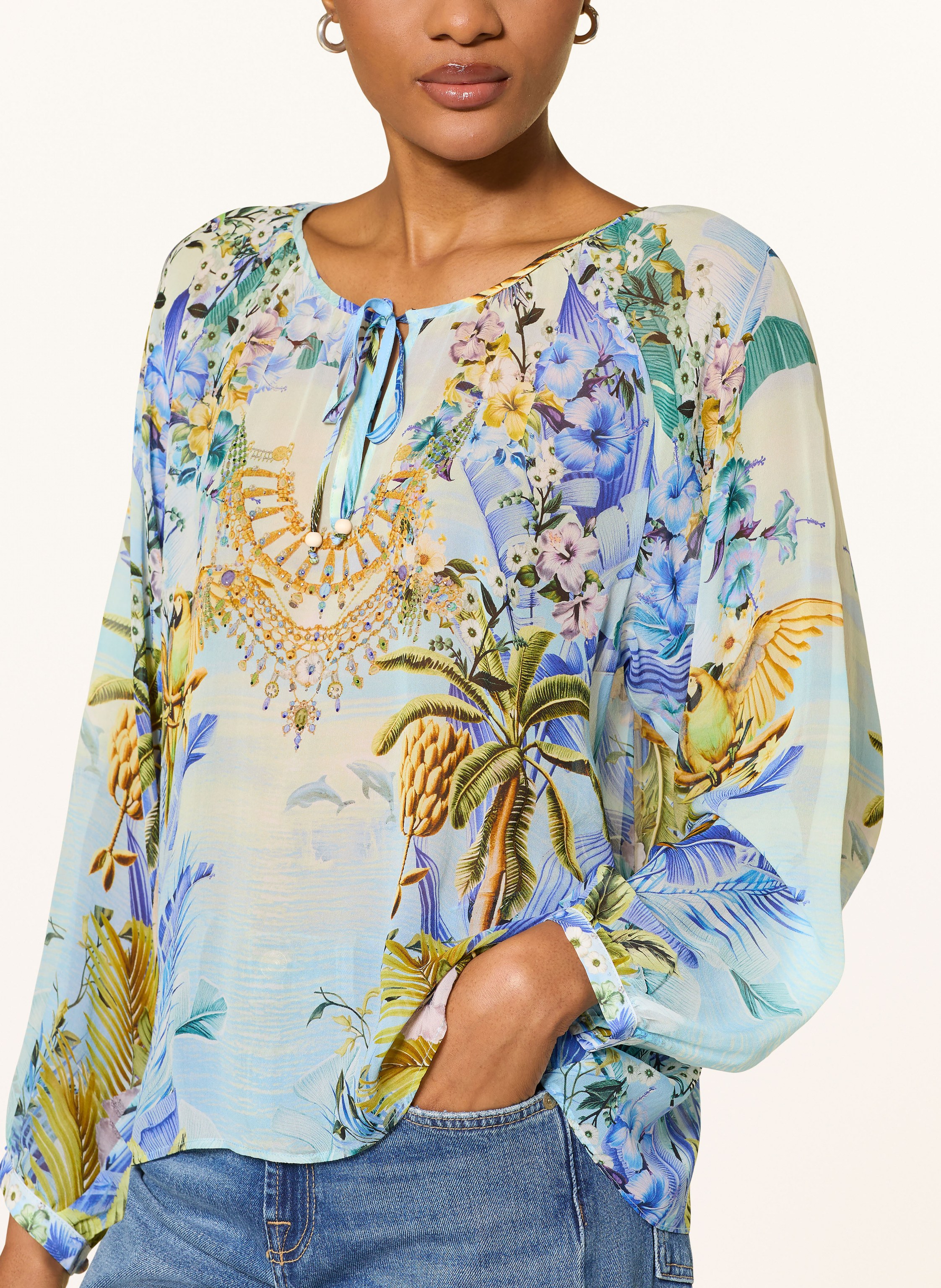 Thumbnail - Princess Goes Hollywood Blusenshirt Aus Seide Mit Schmucksteinen blau