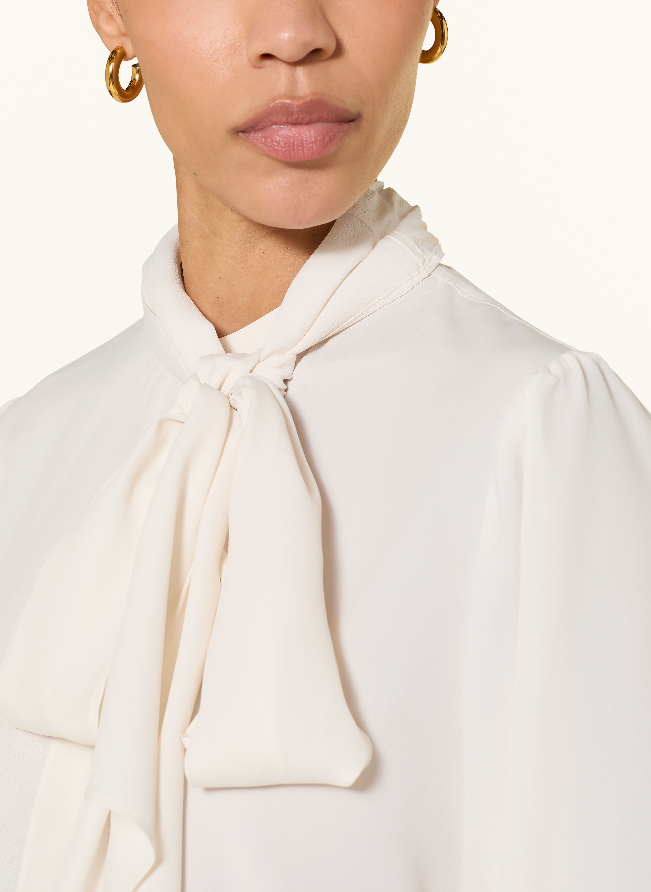 Thumbnail - Émanou Bluse Mit Seide Und Abnehmbarer Schluppe weiss