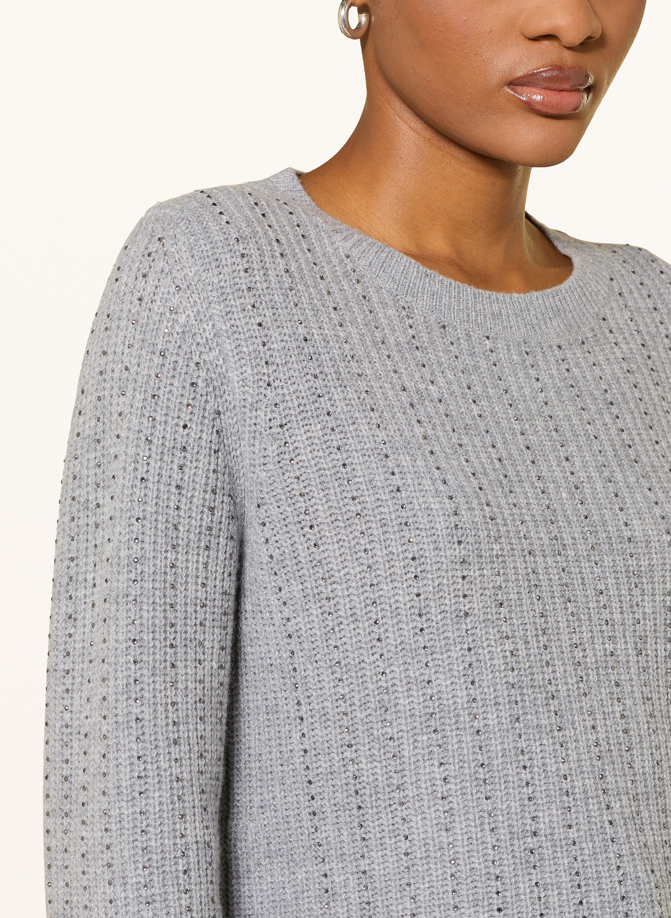 Thumbnail - Lilienfels Pullover Aus Merinowolle Mit Schmucksteinen grau