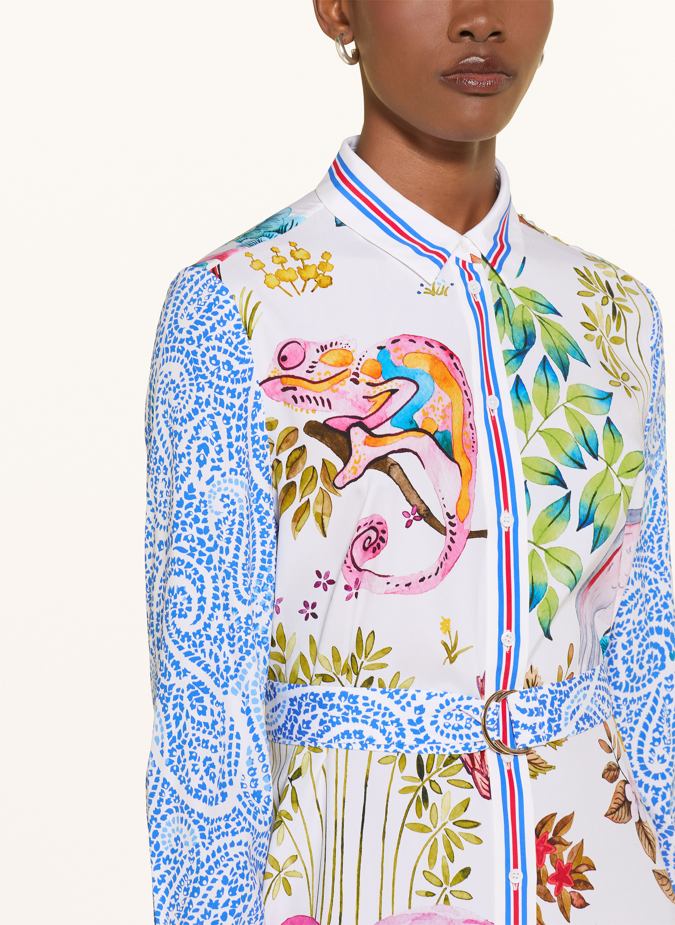 Thumbnail - Herzens Hemdblusenkleid Aus Seide blau