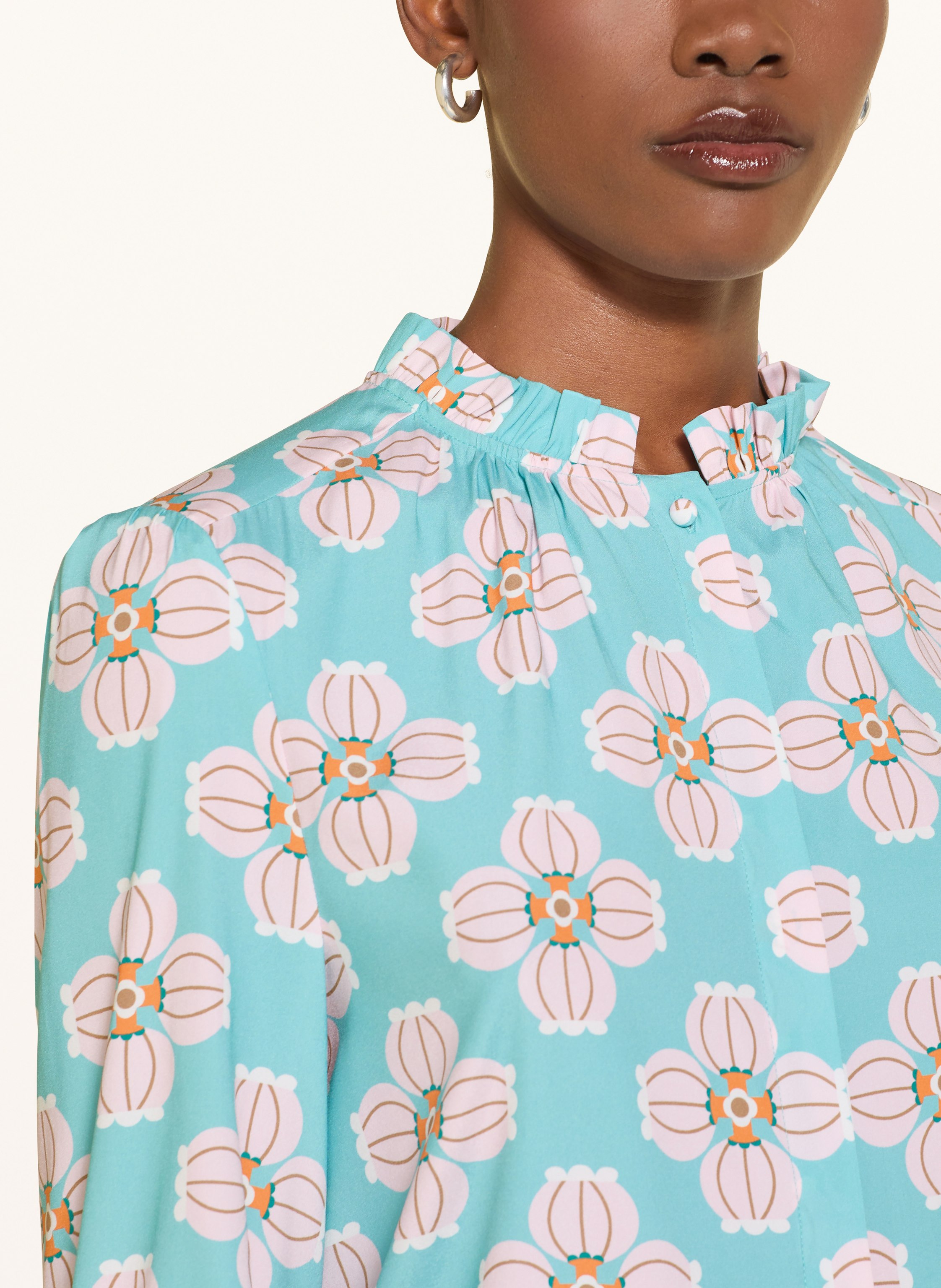 Thumbnail - Herzens Blusenshirt Aus Seide blau