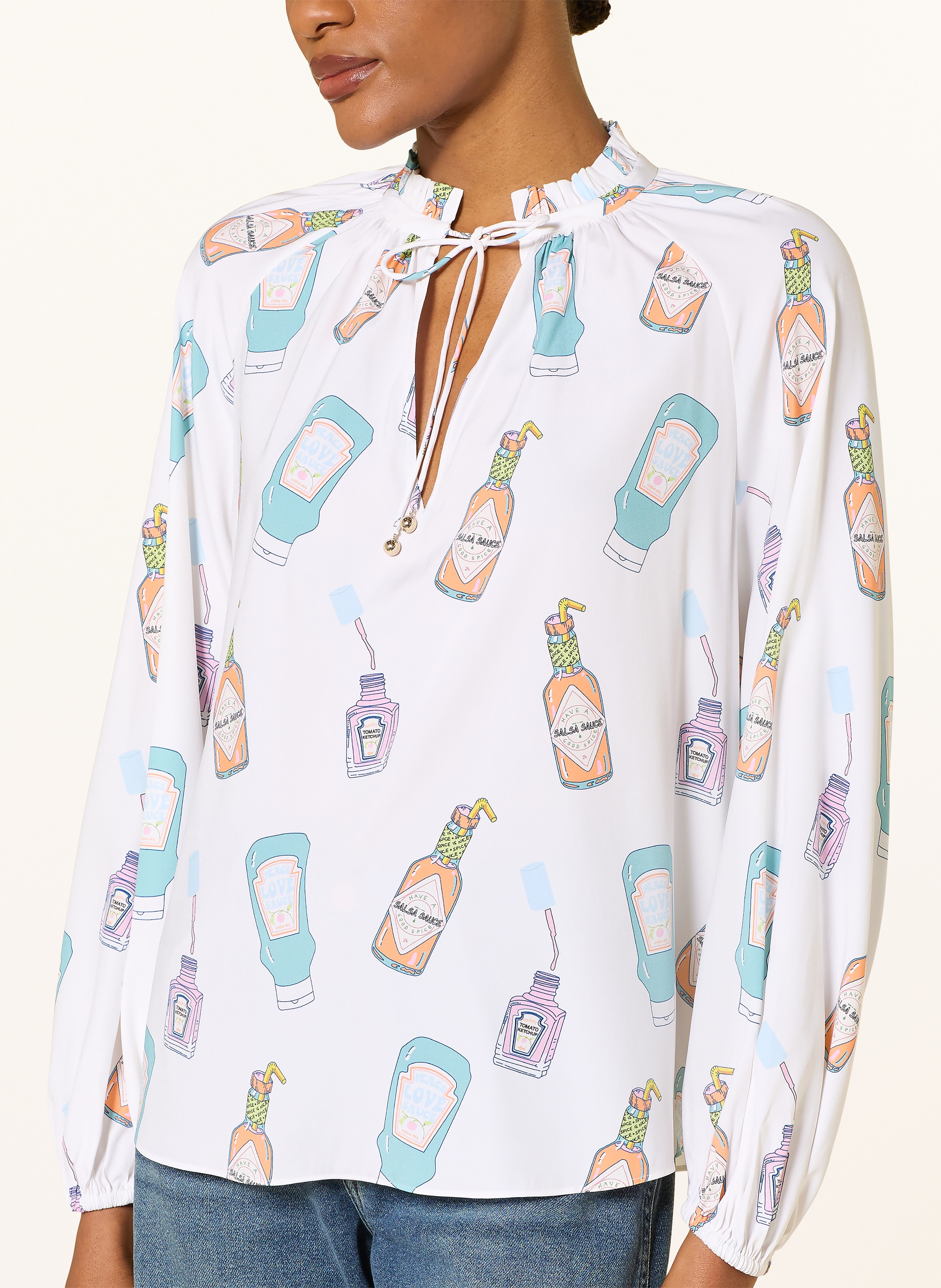 Thumbnail - Herzens Blusenshirt Aus Seide weiss