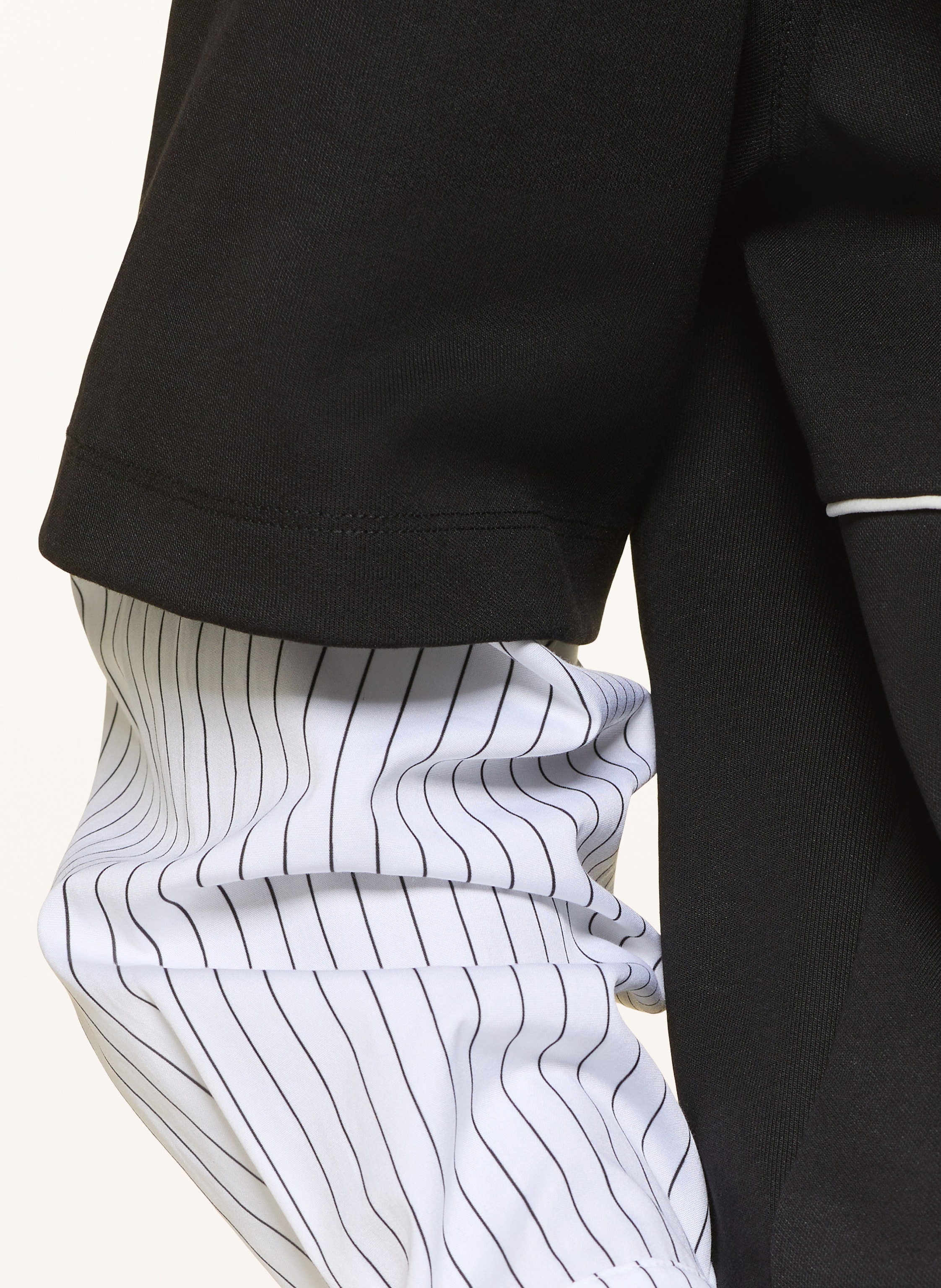 Thumbnail - Fred Perry Sweat-Troyer Im Materialmix schwarz