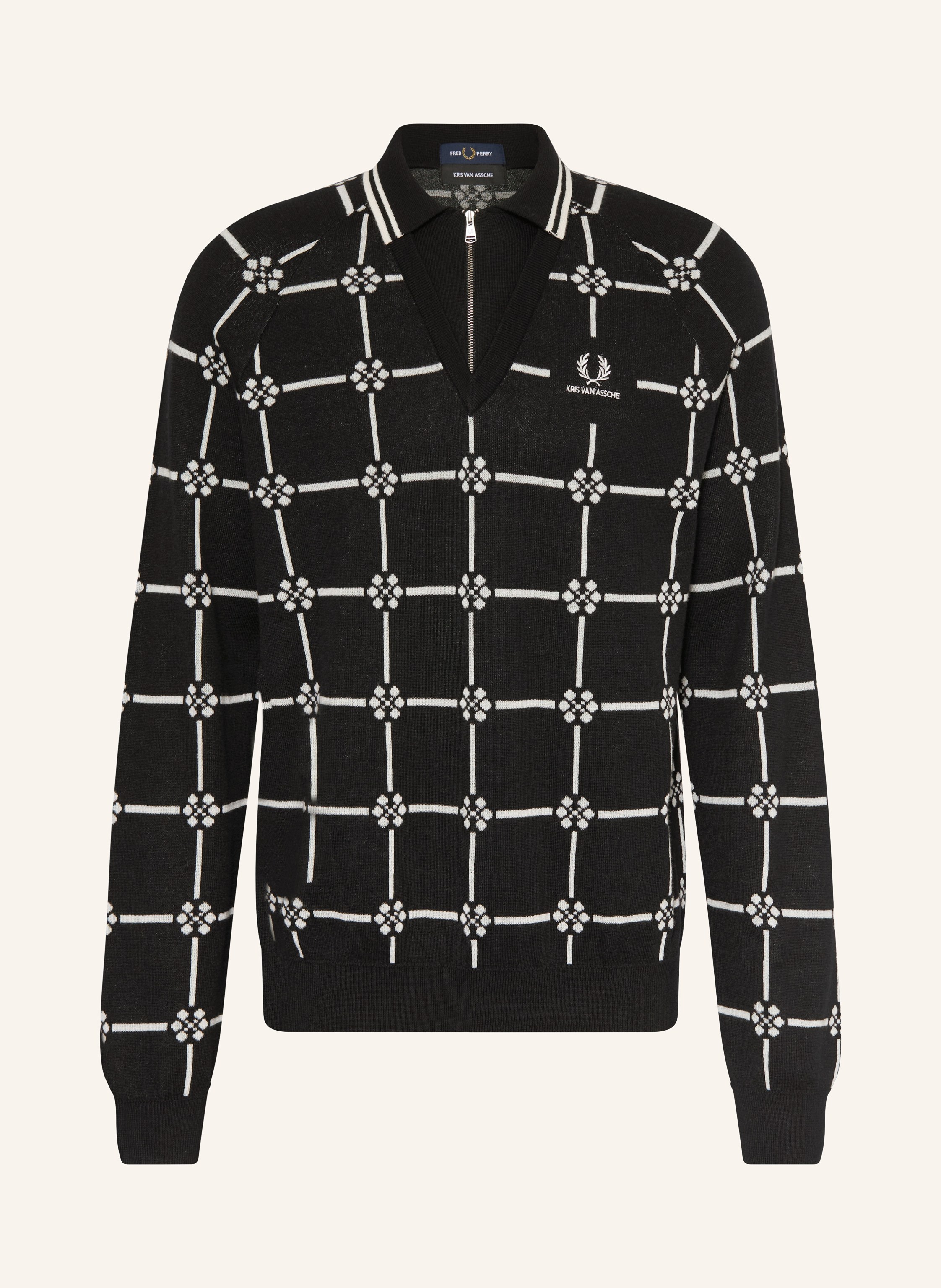FRED PERRY knitted polo shirt Kris van Assche × FRED PERRY in