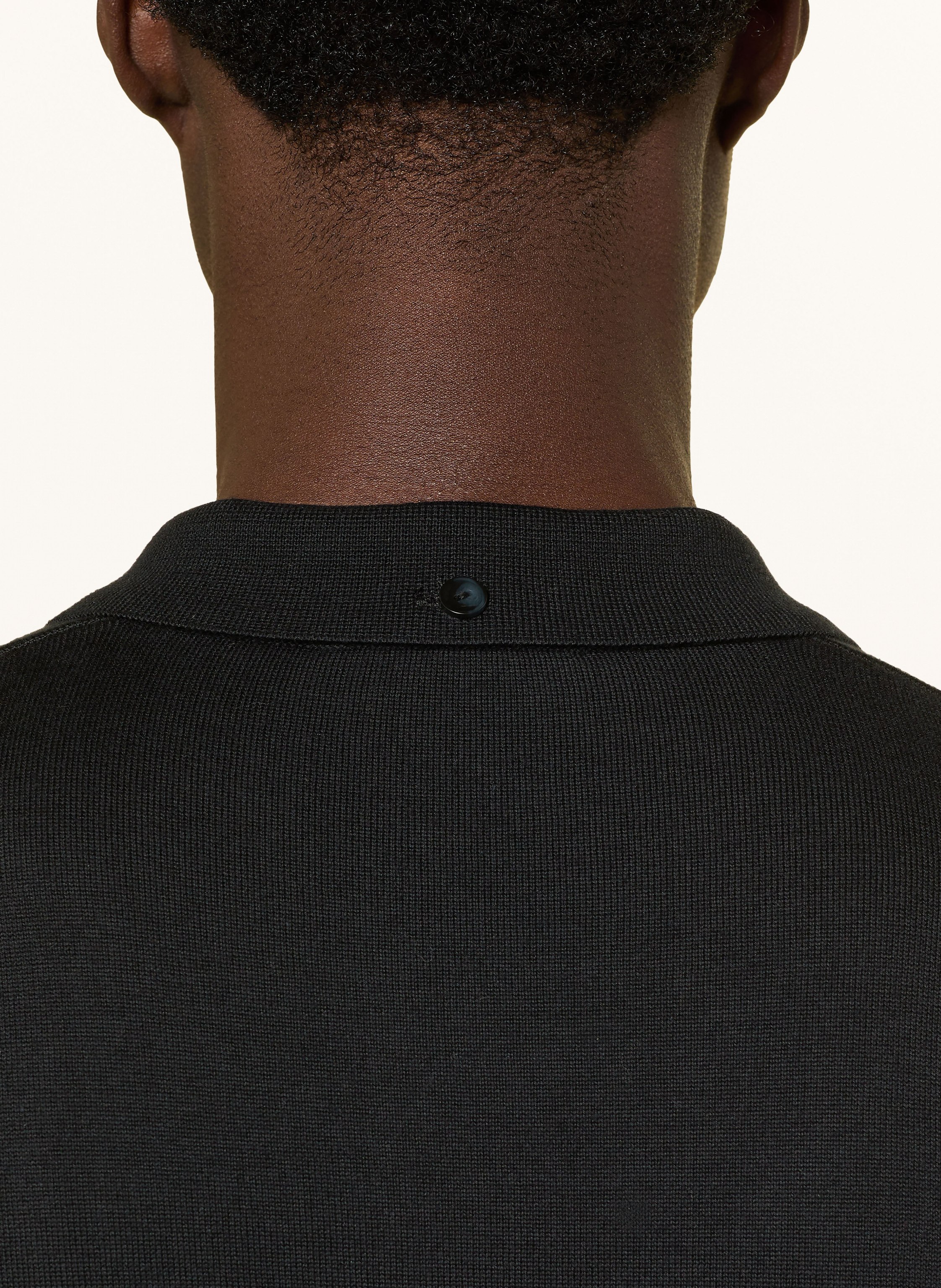 Thumbnail - Fred Perry Strick-Poloshirt schwarz