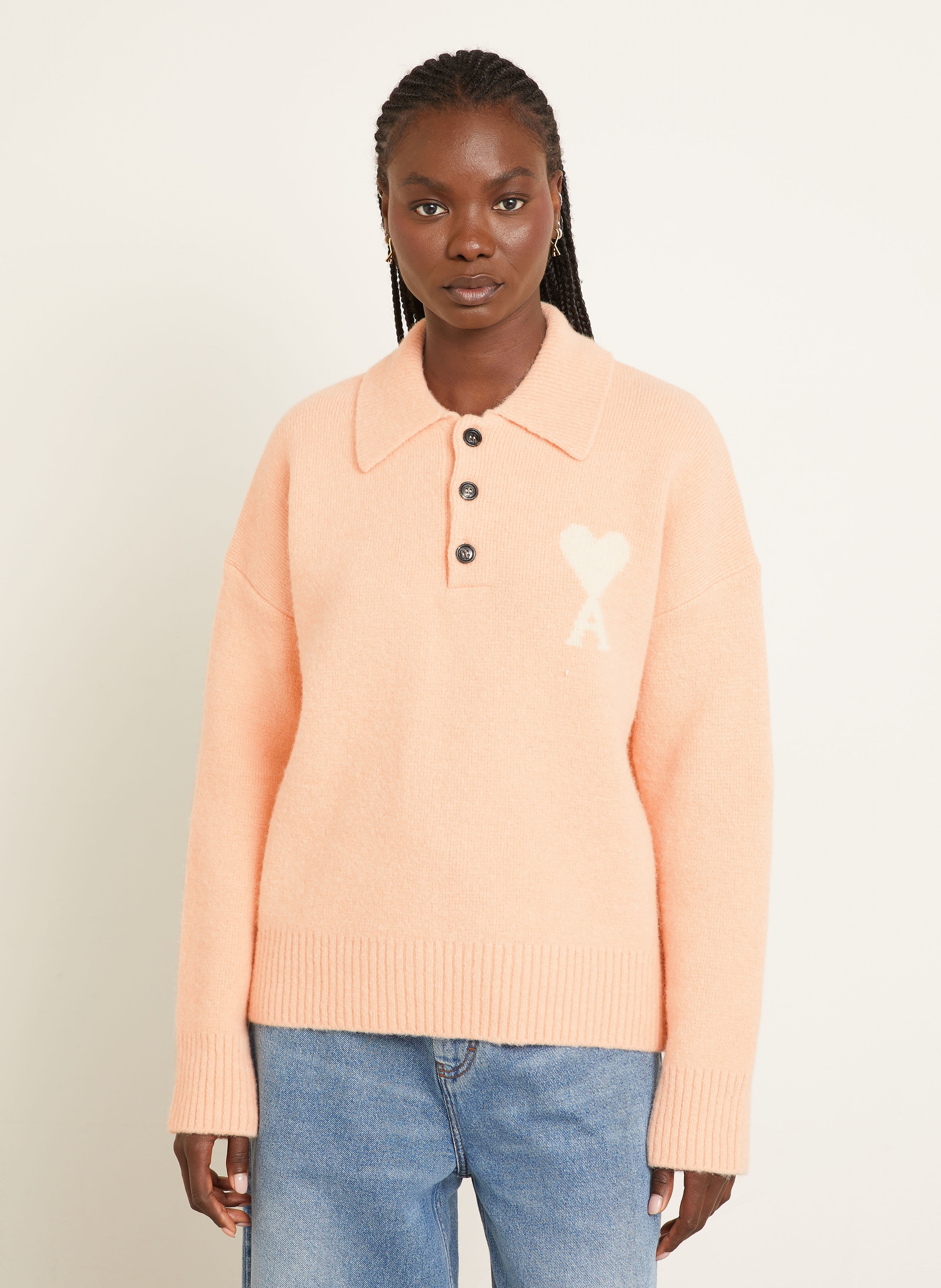Thumbnail - Ami Paris Pullover Mit Alpaka rosa