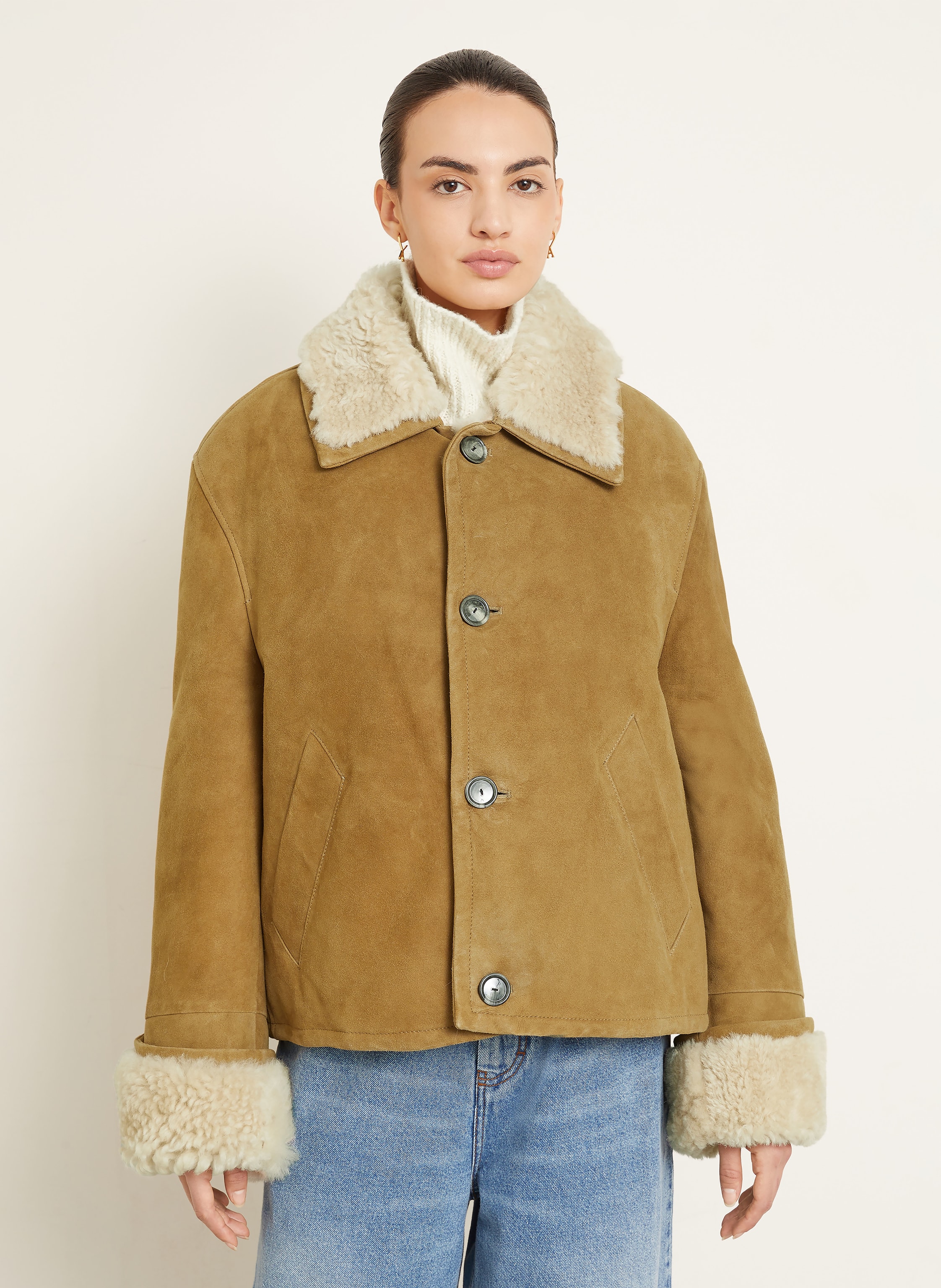 Thumbnail - Ami Paris Lederjacke braun