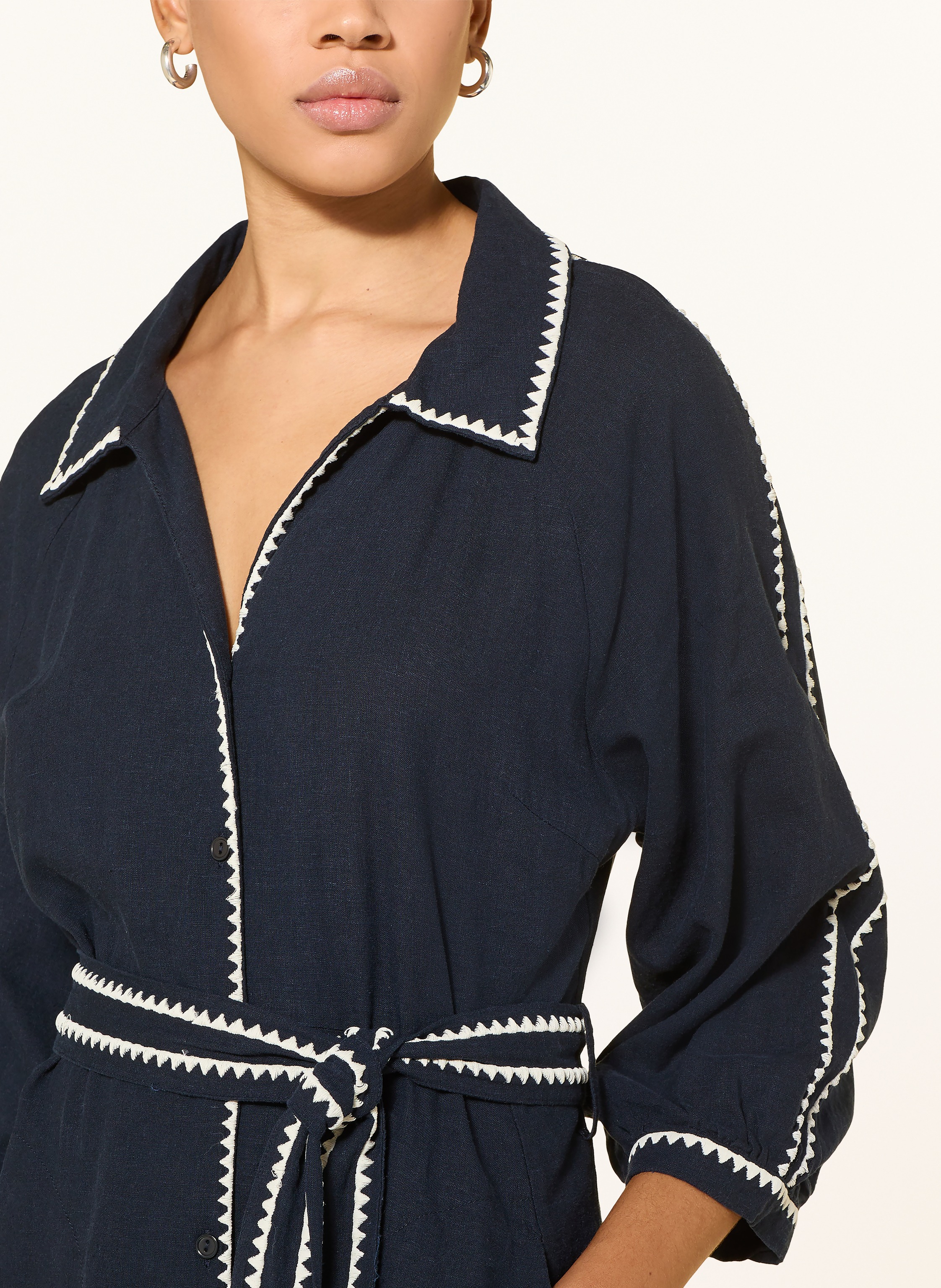 Thumbnail - Part Two Hemdblusenkleid Siciliaspw Mit Leinen blau