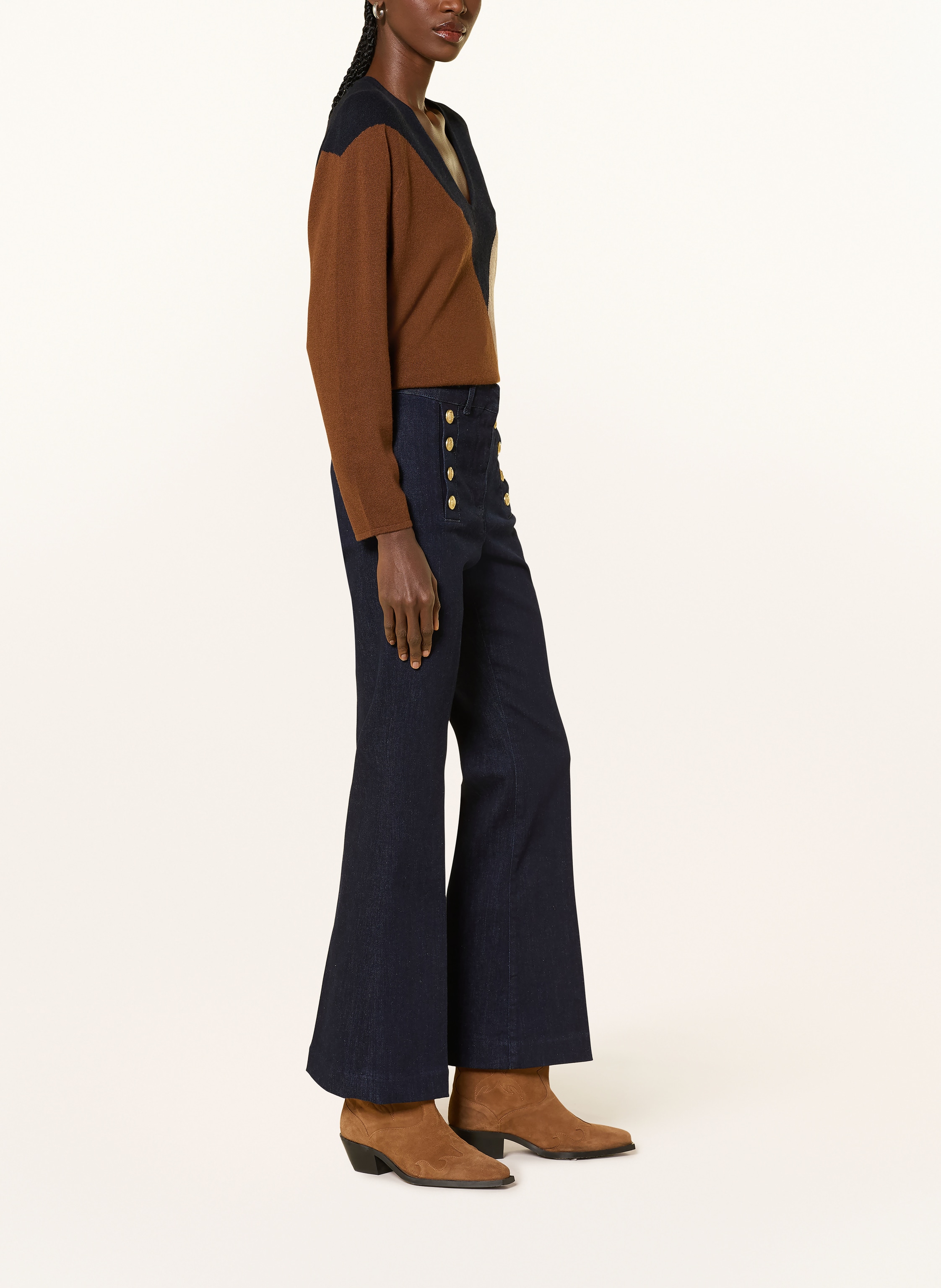 Thumbnail - Reiss Flared Jeans Athena blau