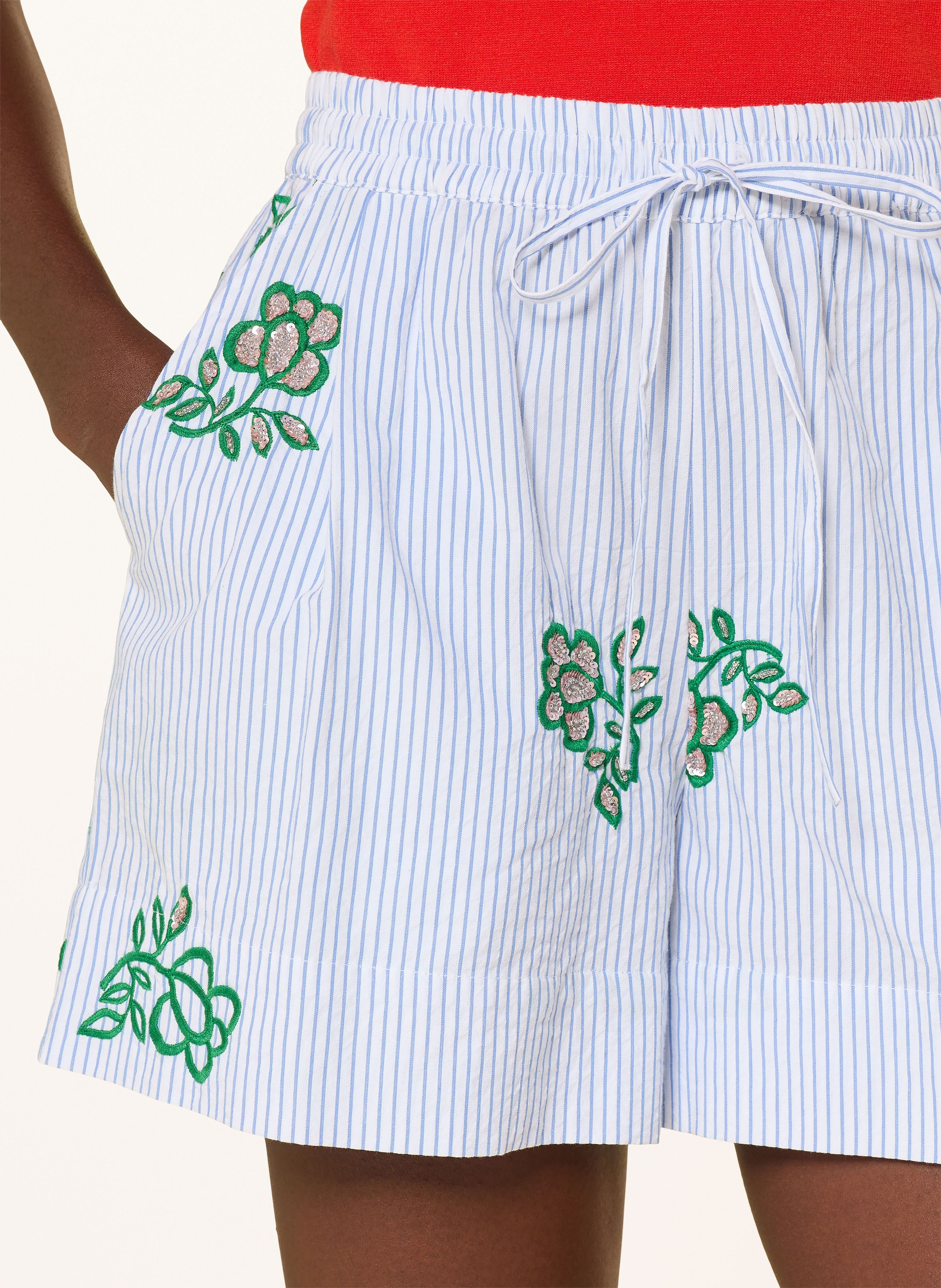 Thumbnail - Essentiel Antwerp Shorts Juste Mit Pailletten blau