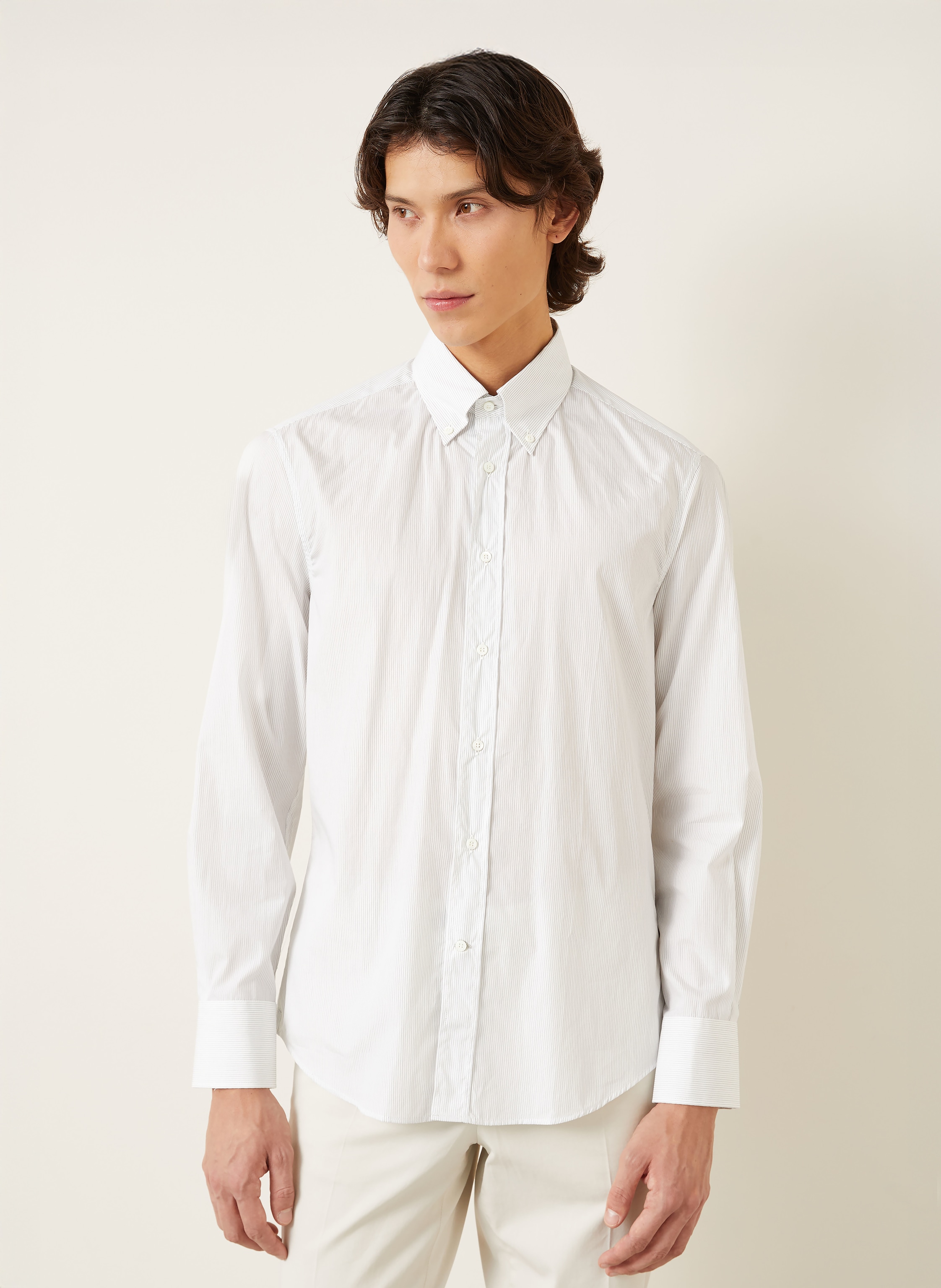 Thumbnail - Brunello Cucinelli Hemd Slim Fit weiss