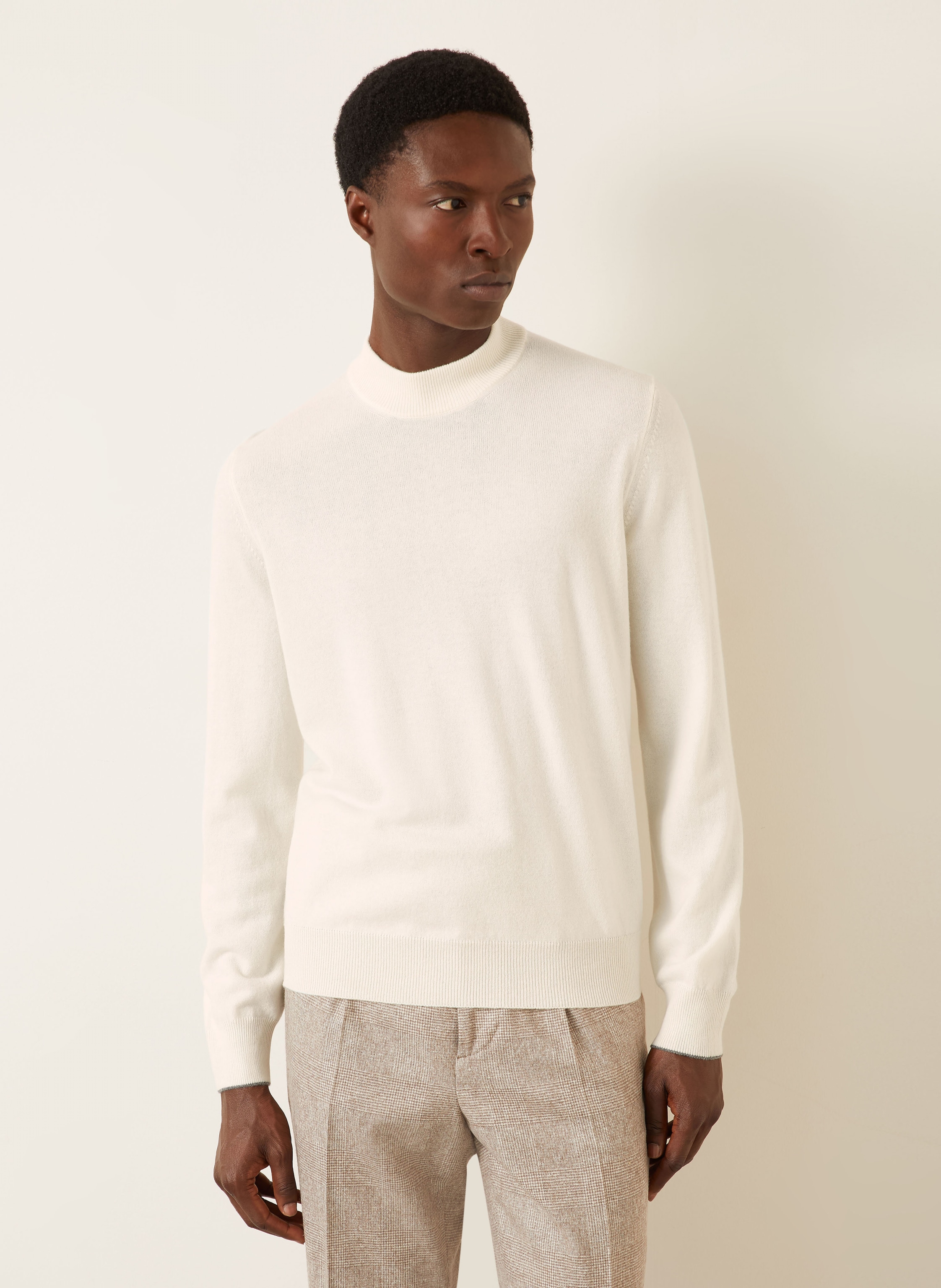 Thumbnail - Brunello Cucinelli Cashmere-Pullover weiss