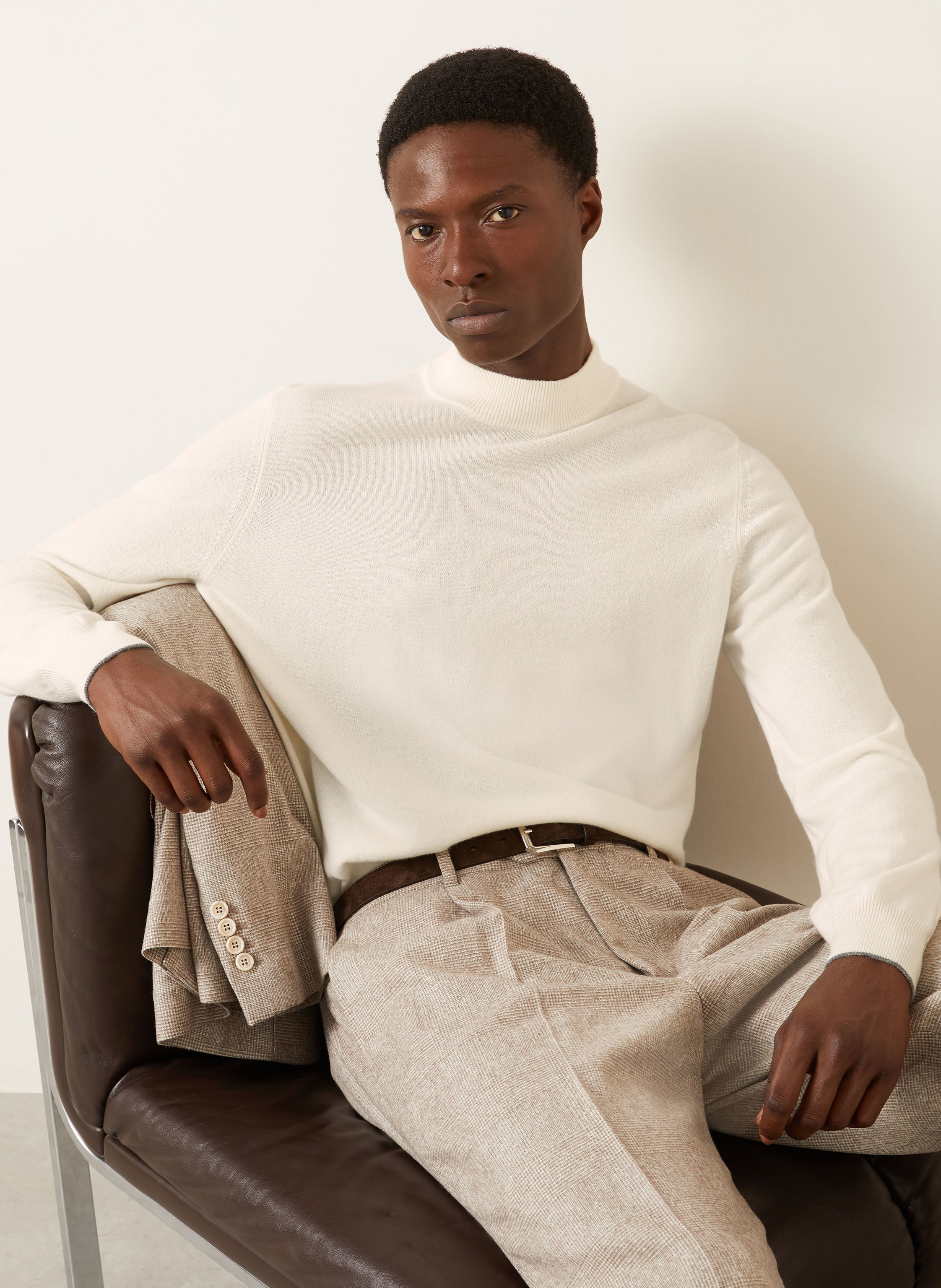 Thumbnail - Brunello Cucinelli Cashmere-Pullover weiss