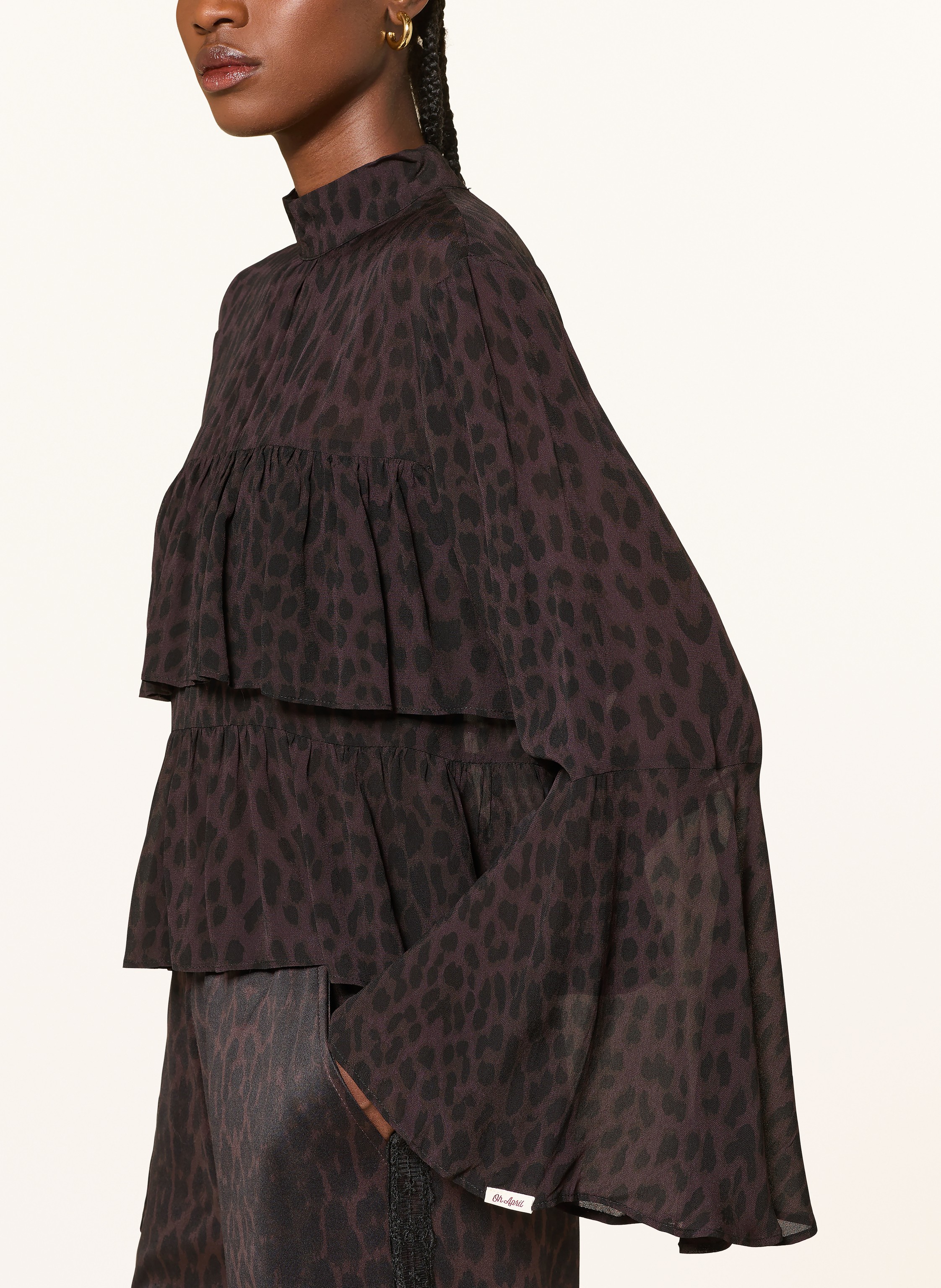 Thumbnail - Oh April Blusenshirt Tessa Mit Rüschen schwarz