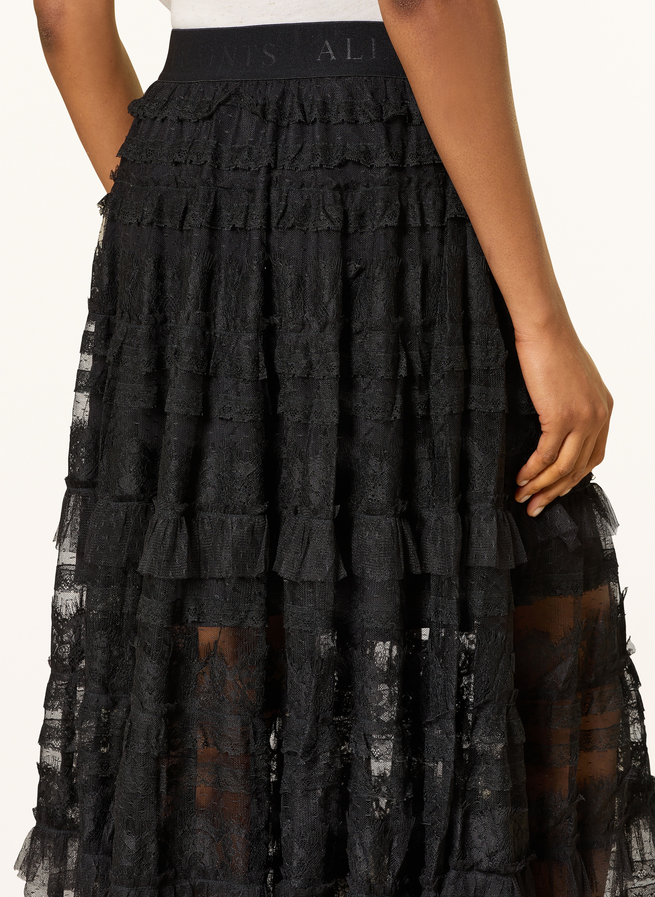 Thumbnail - Allsaints Spitzenrock Arlea schwarz