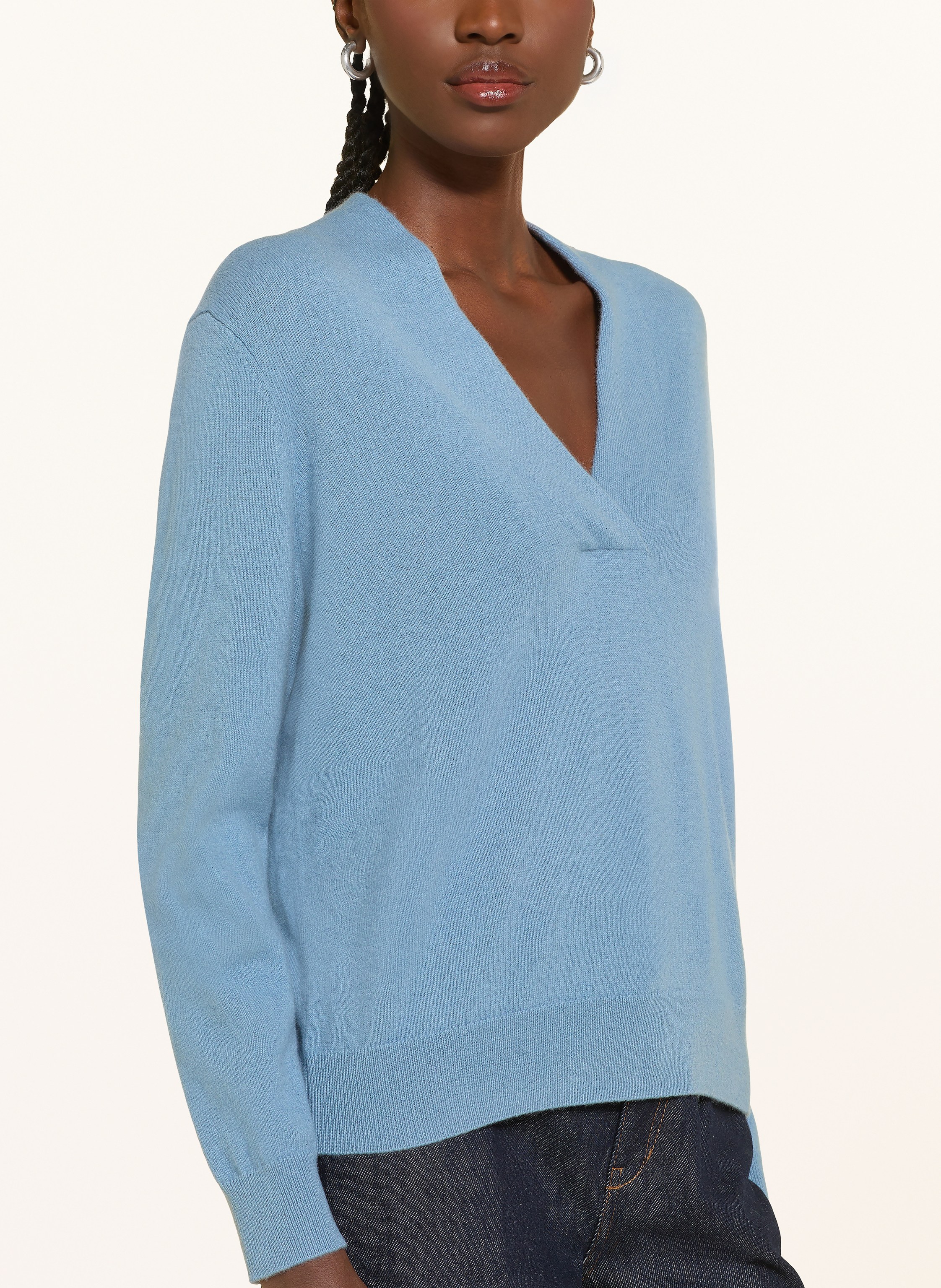 Thumbnail - Reiss Cashmere-Pullover Mia blau