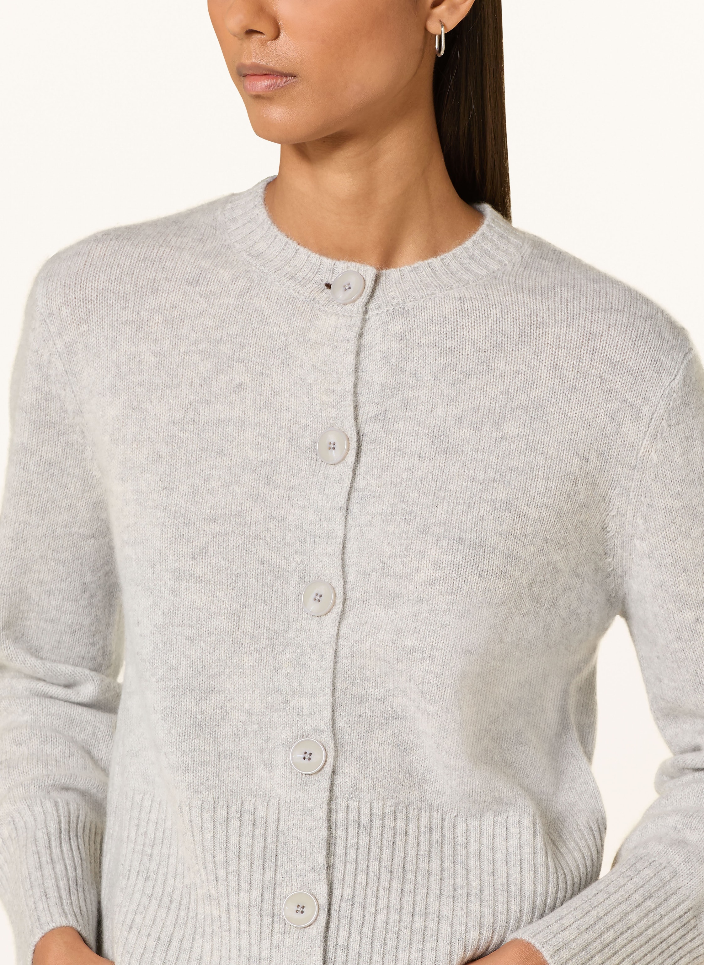 Thumbnail - Someday Strickjacke Teola Aus Cashmere grau