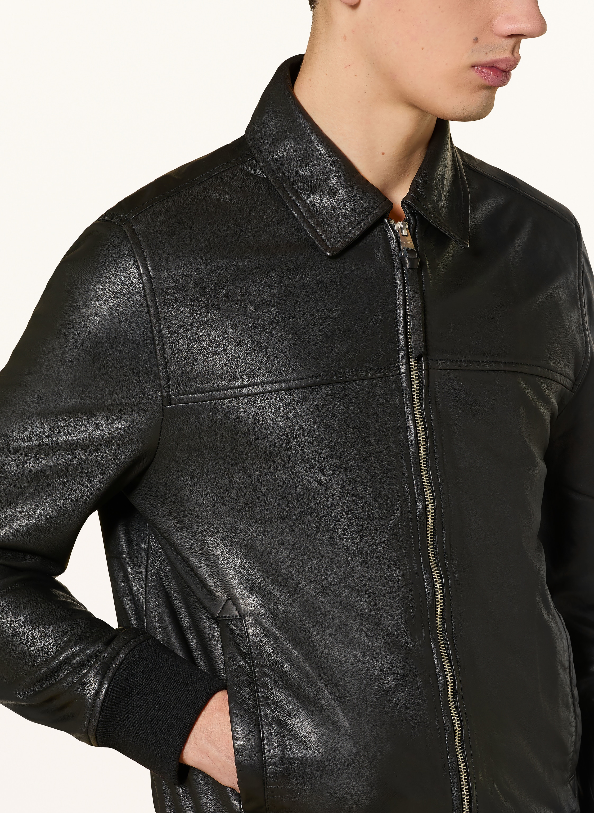 Thumbnail - Allsaints Lederjacke Rashford schwarz