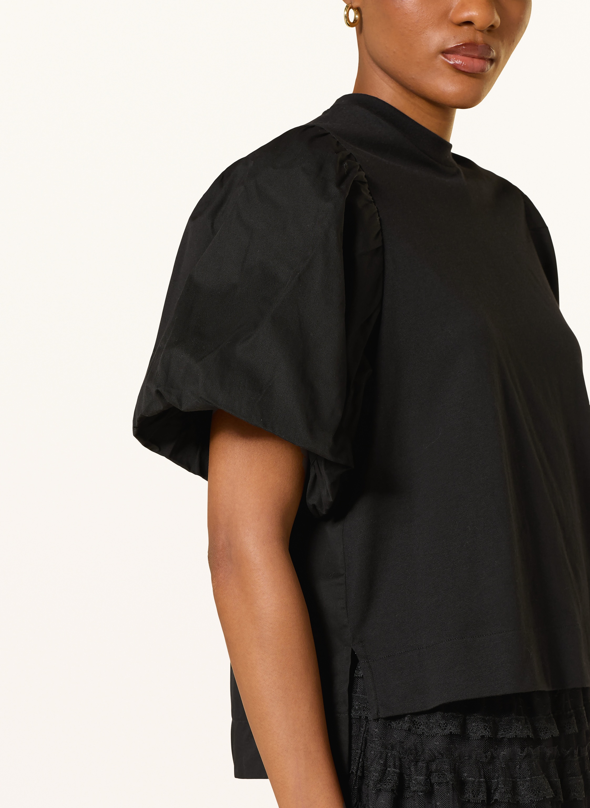 Thumbnail - Allsaints T-Shirt Jess Im Materialmix schwarz