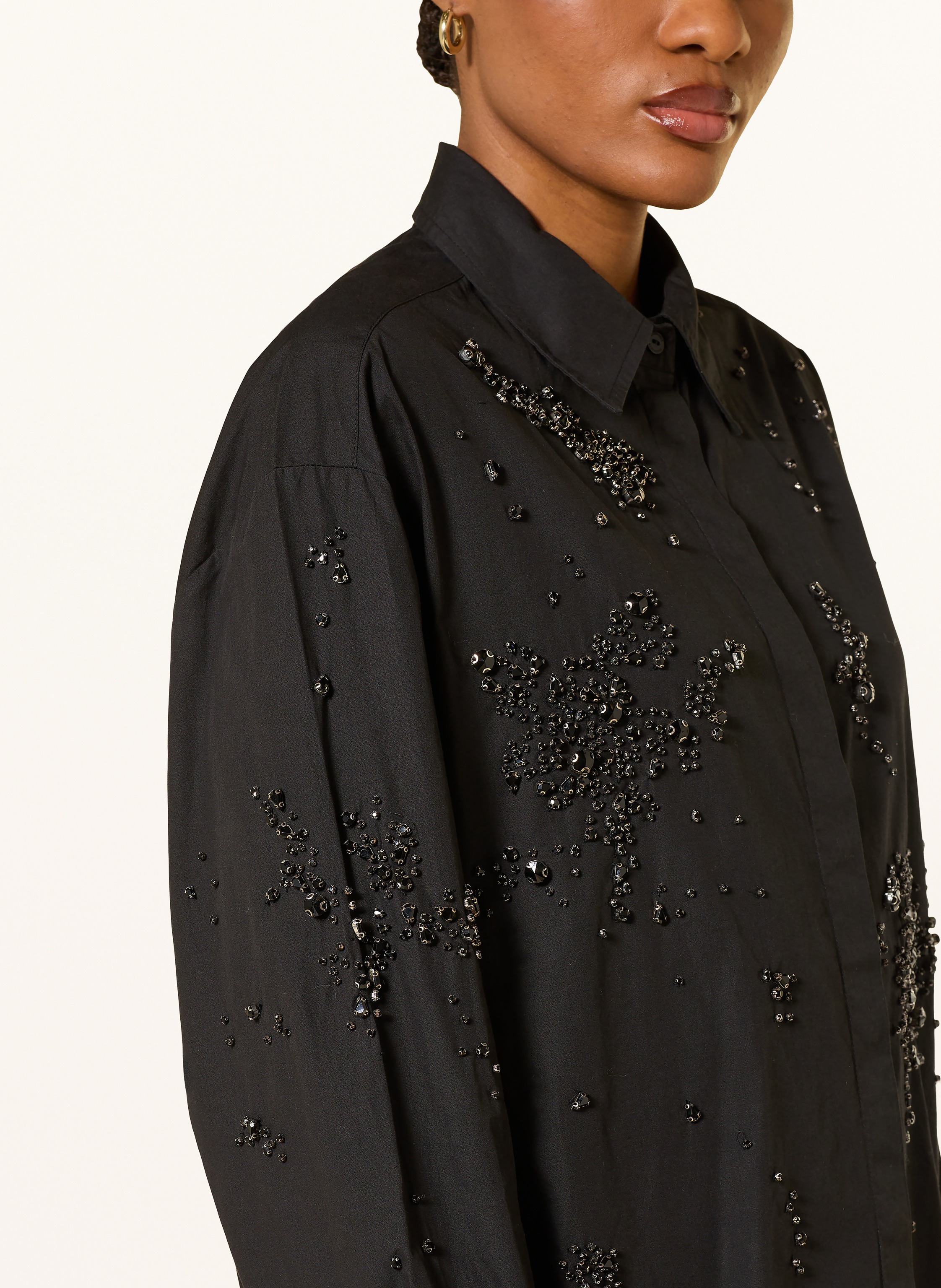 Thumbnail - Allsaints Hemdbluse Gemi Mit Schmucksteinen schwarz