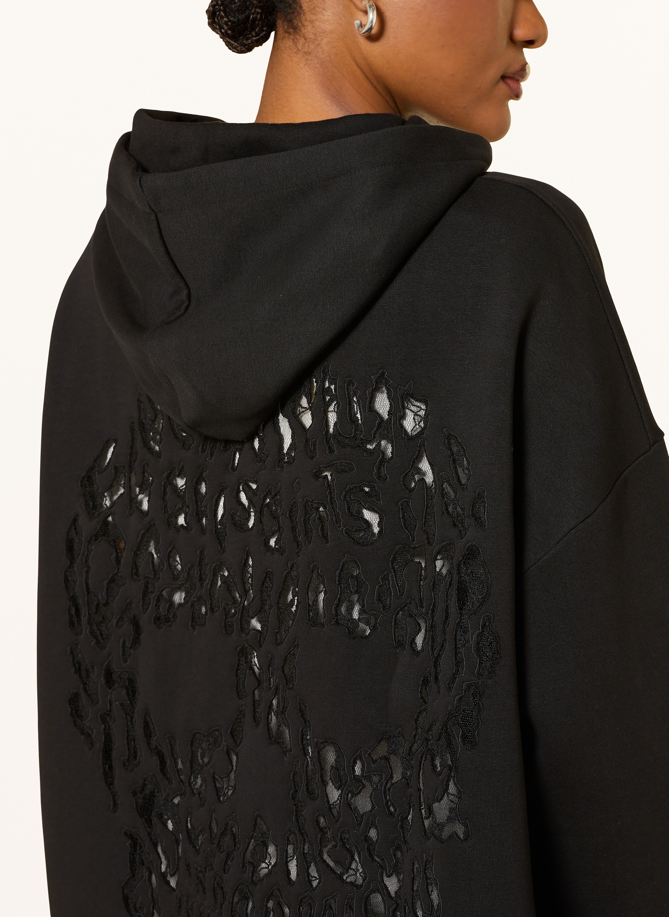 Thumbnail - Allsaints Oversized-Hoodie Craneo Etie Mit Spitze schwarz