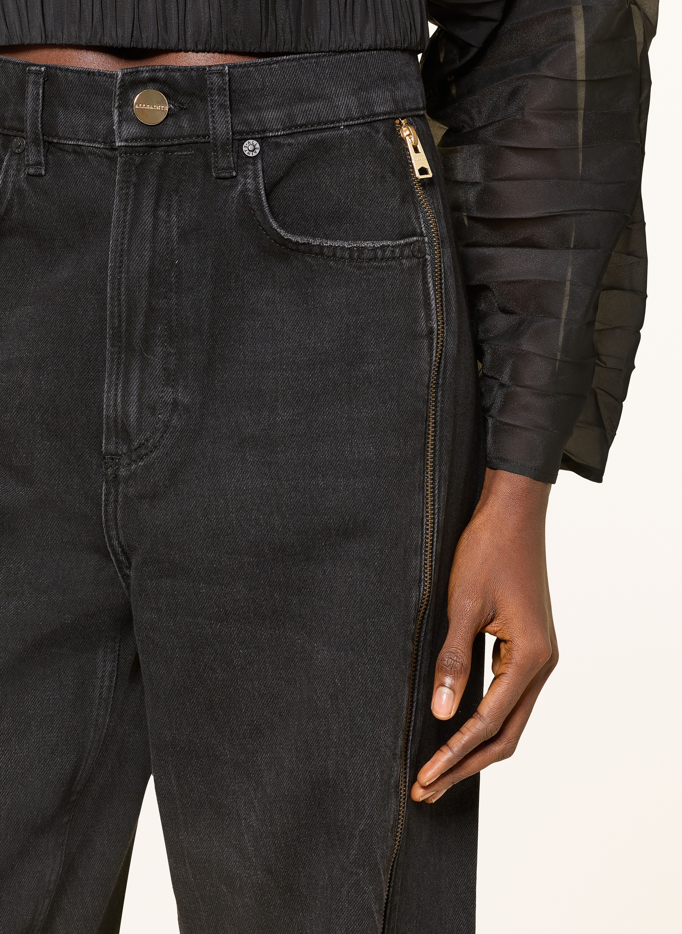 Thumbnail - Allsaints Wide Leg Jeans Frankie schwarz