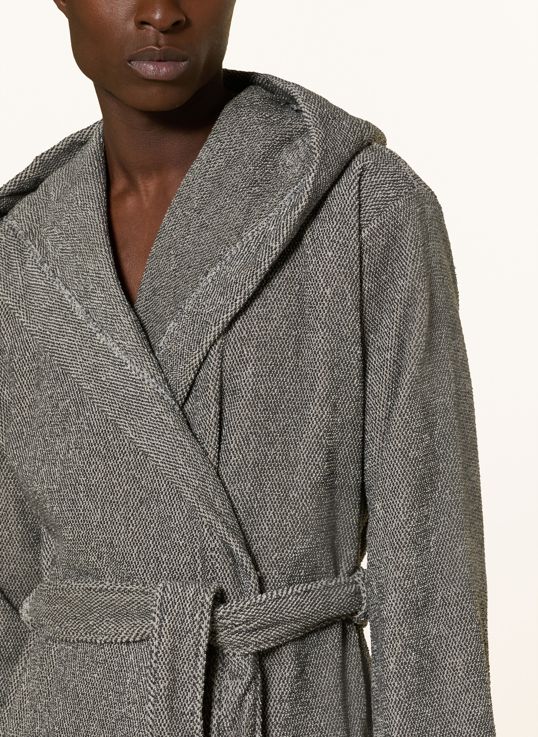 Thumbnail - Marc O'polo Herren-Bademantel Mit Kapuze grau