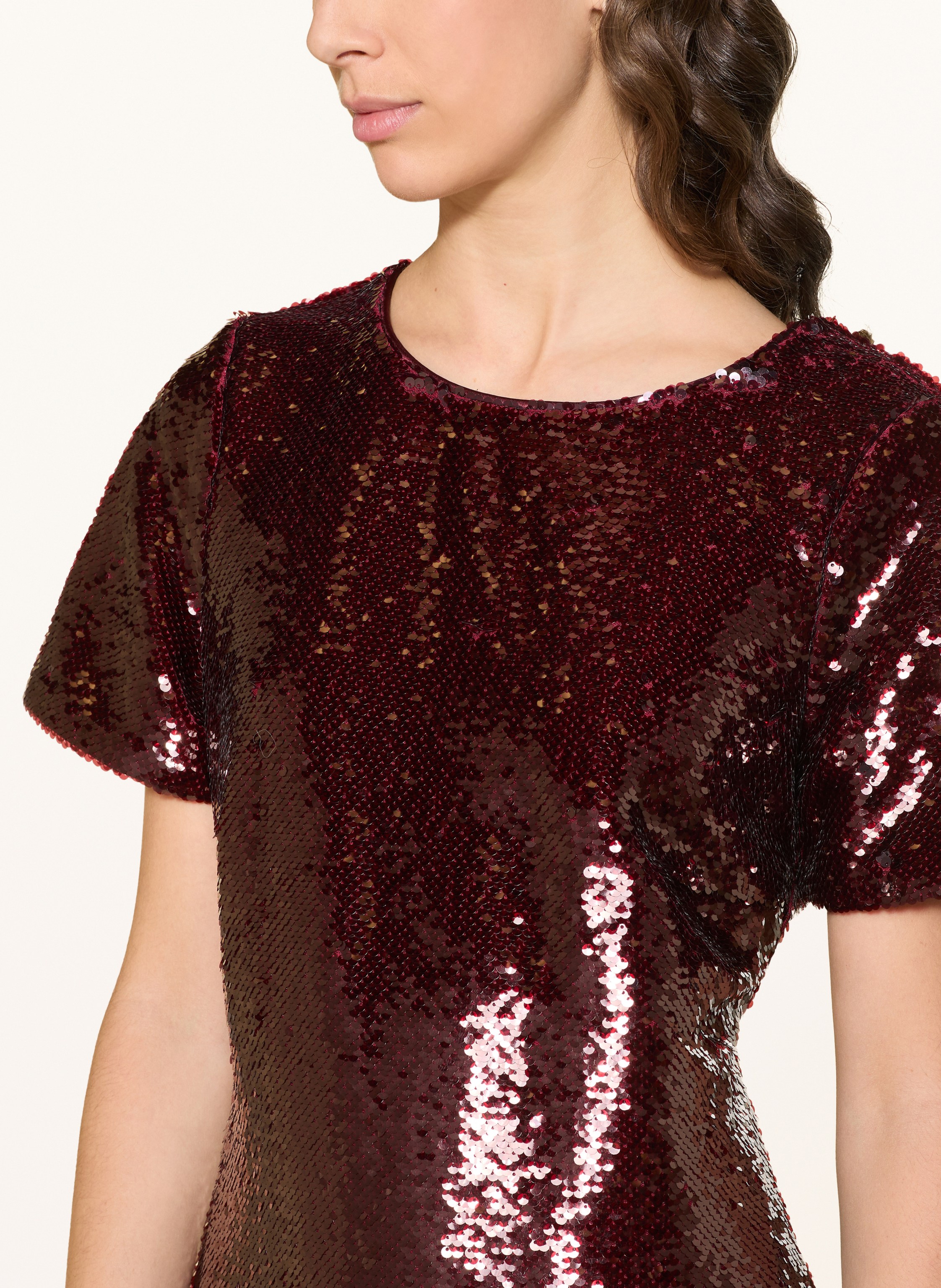 Thumbnail - Maje Kleid Mit Pailletten rot