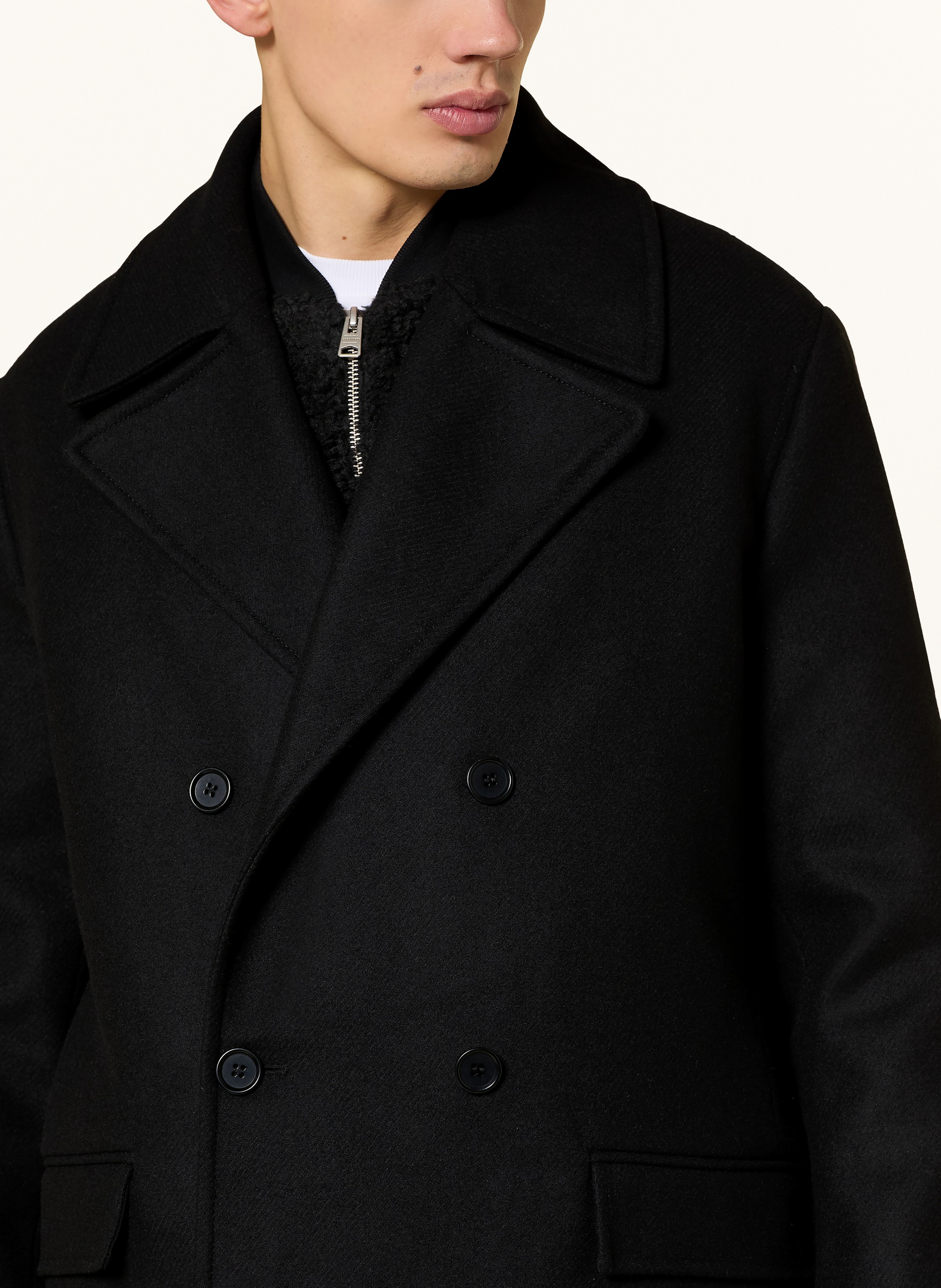 Thumbnail - Allsaints Wollmantel Curran schwarz