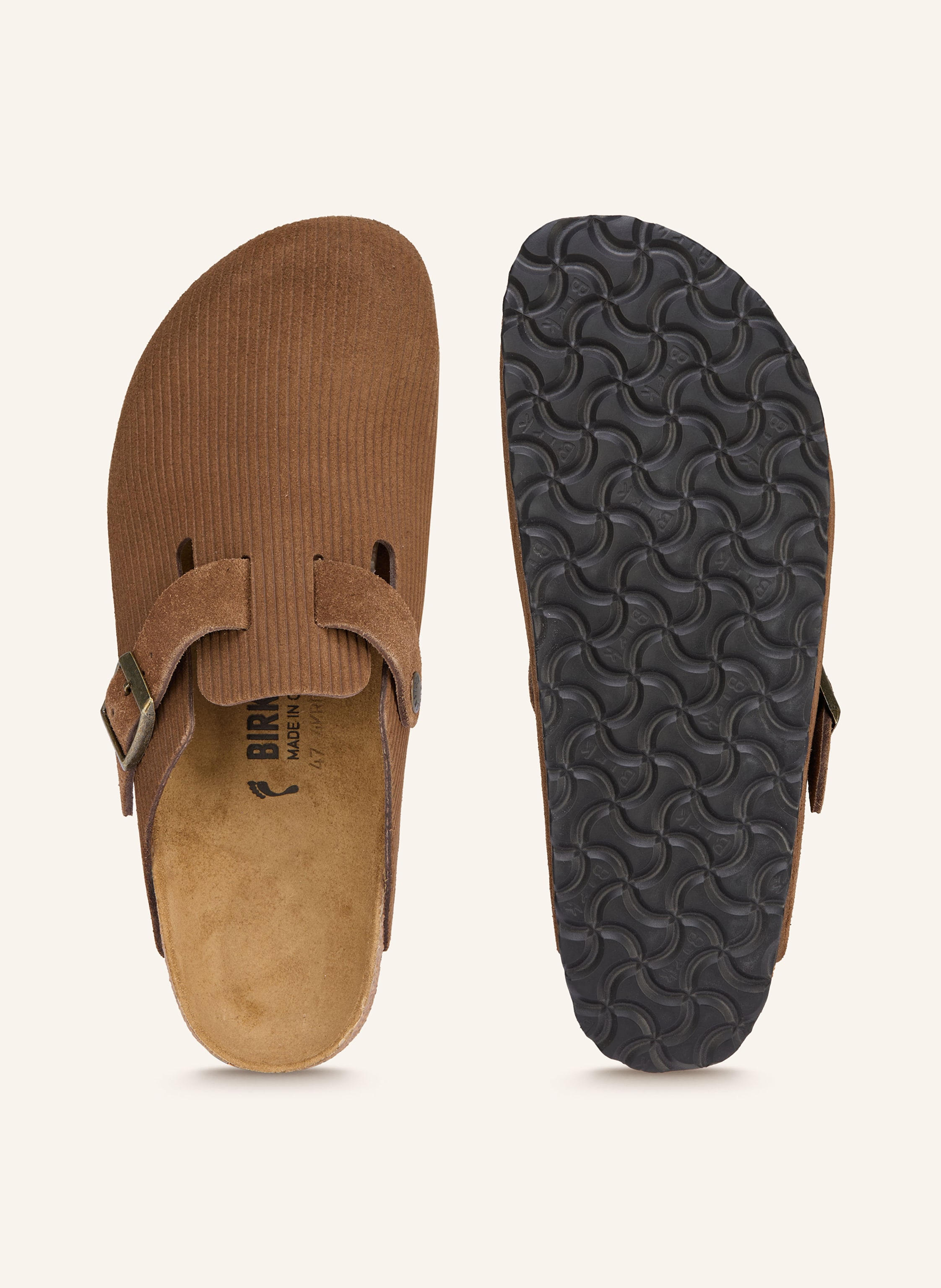 Thumbnail - Birkenstock Pantoletten Boston Leve braun