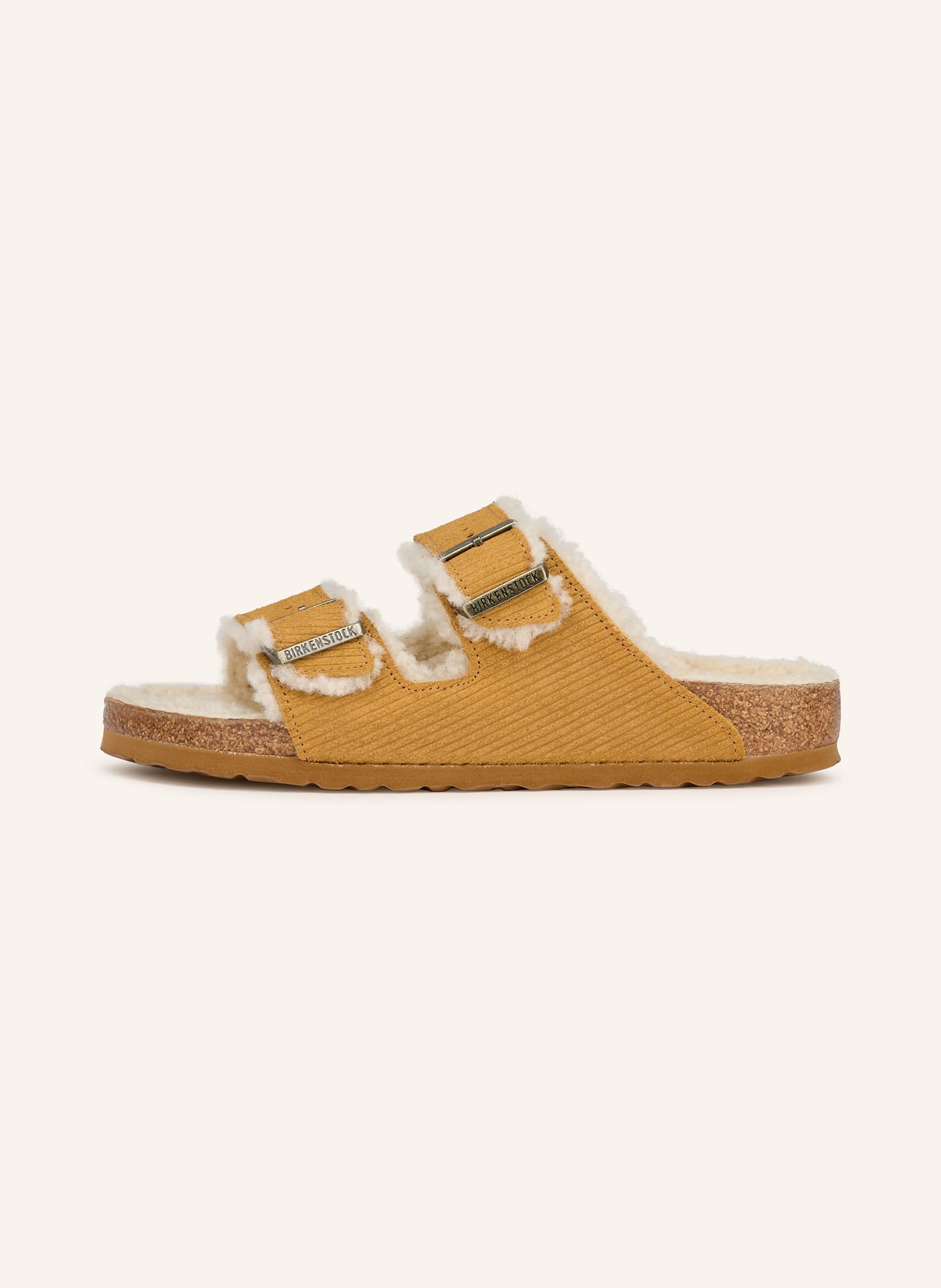 Thumbnail - Birkenstock Pantoletten Arizona Teddy Leve braun