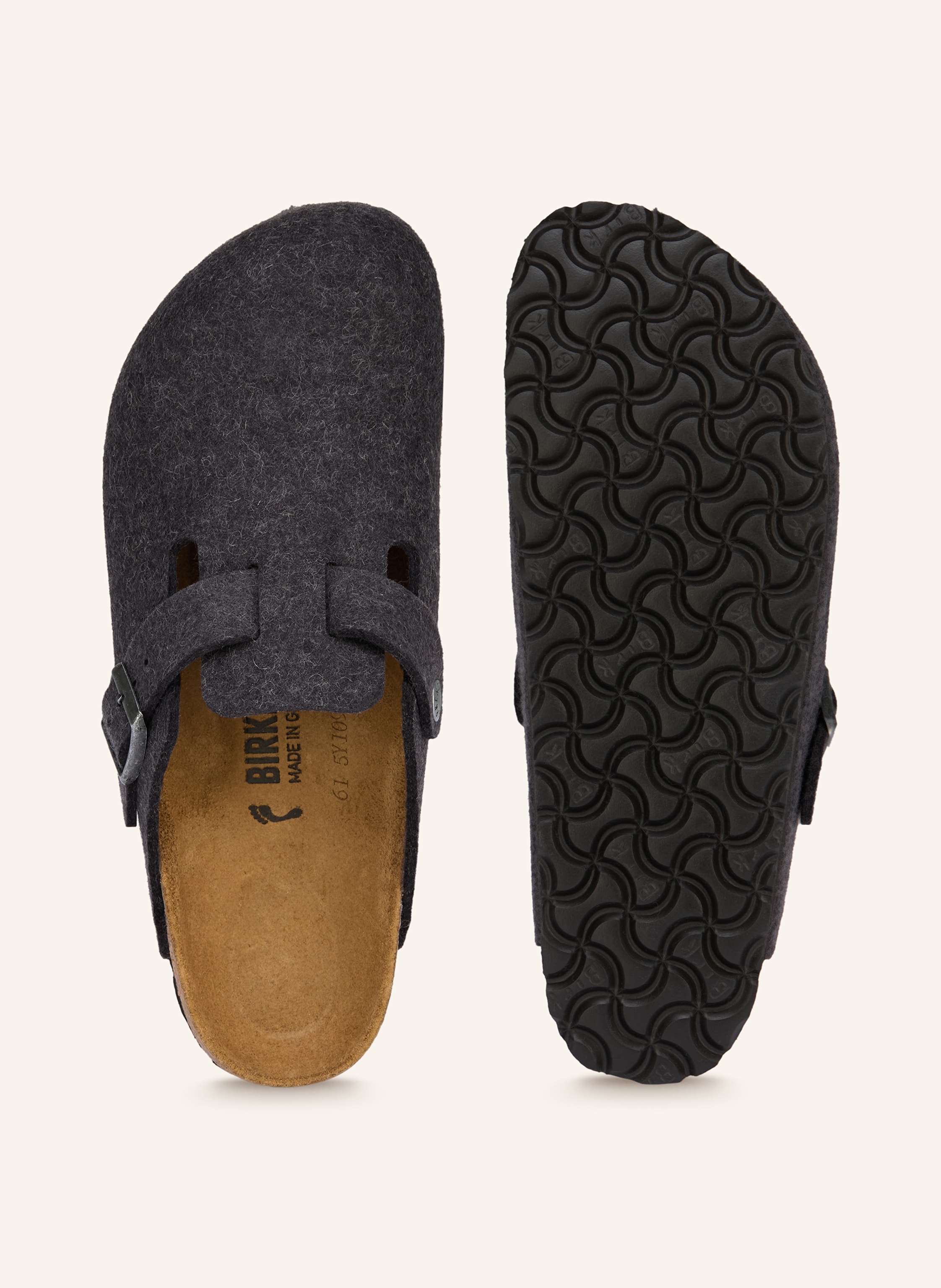 Thumbnail - Birkenstock Pantoletten Boston grau