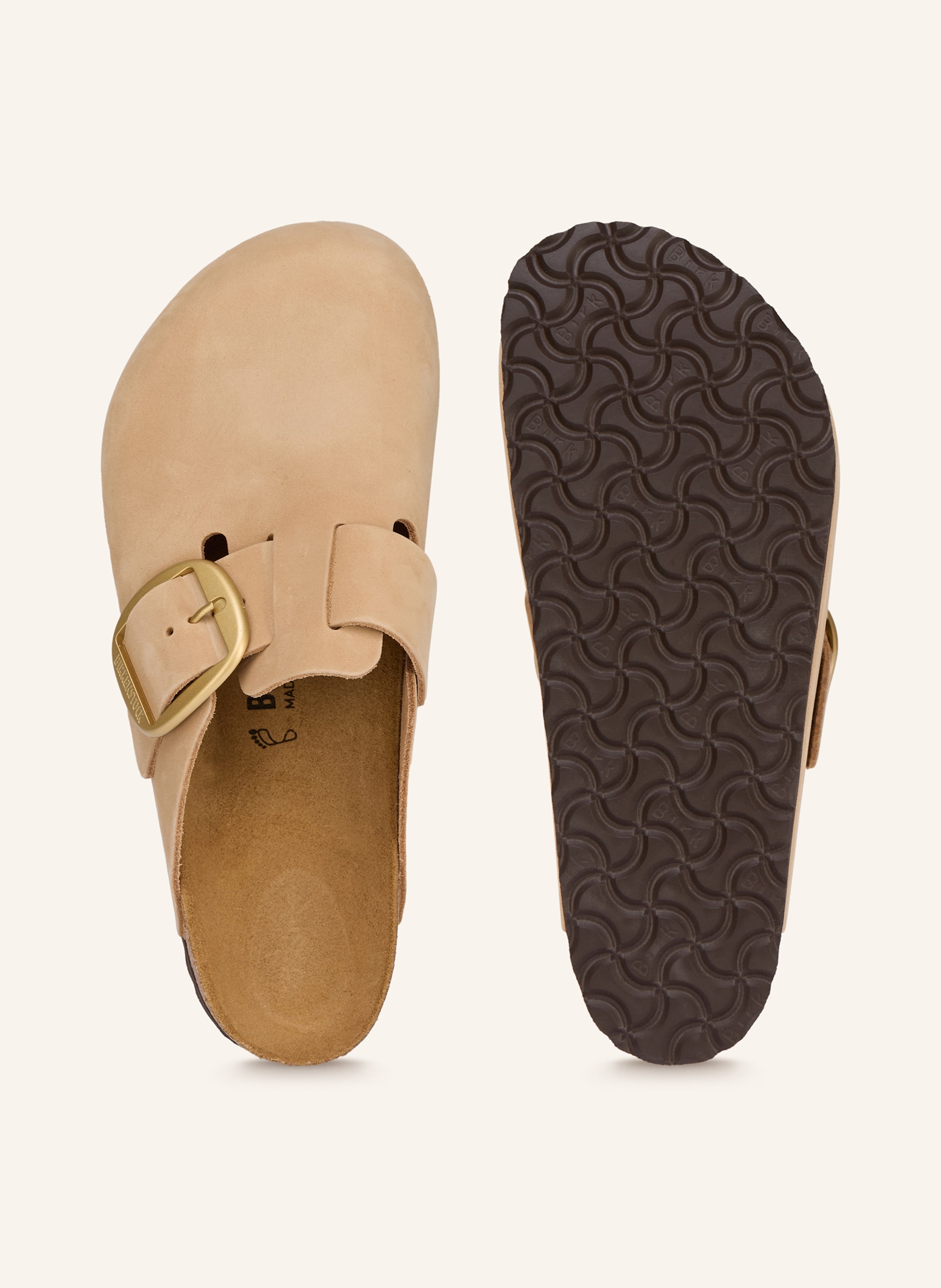 Thumbnail - Birkenstock Pantoletten Boston Big Buckle beige