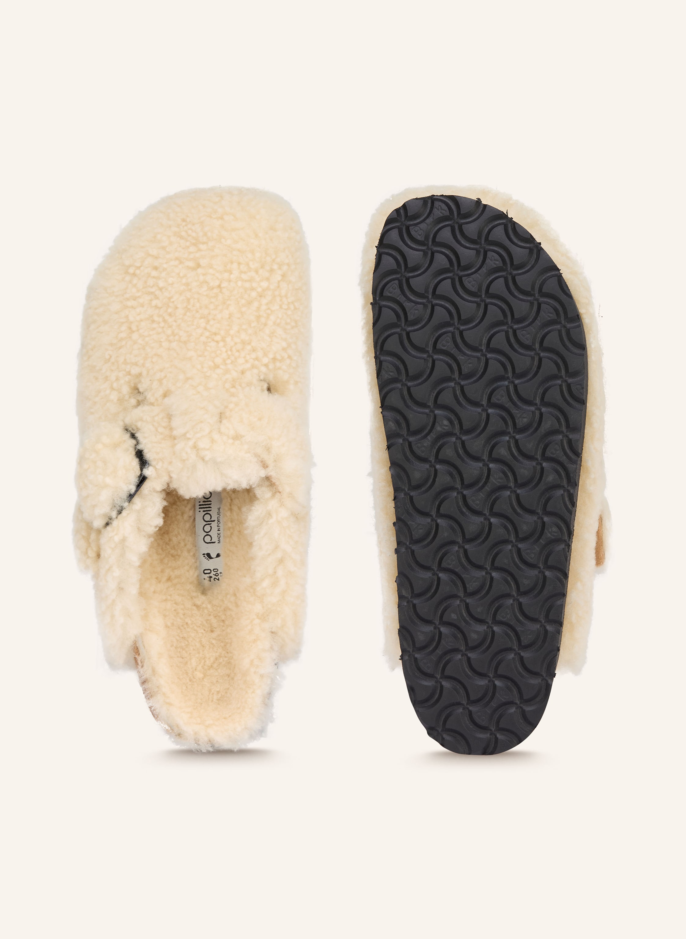 Thumbnail - Birkenstock Pantoletten Boston Big Buckle beige