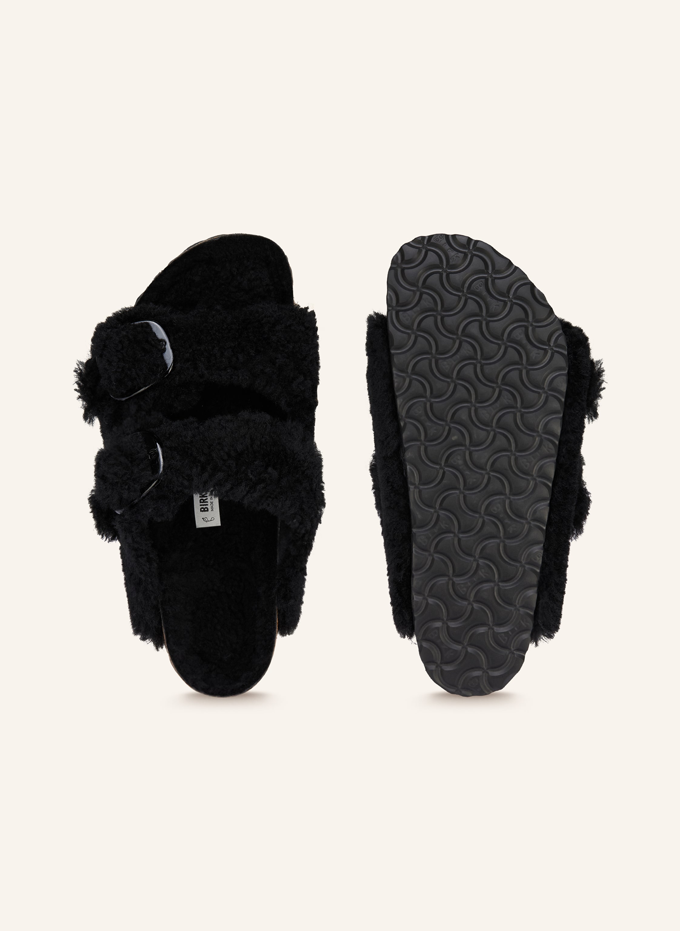 Thumbnail - Birkenstock Pantoletten Arizona Big Buckle Shearling Teddy schwarz