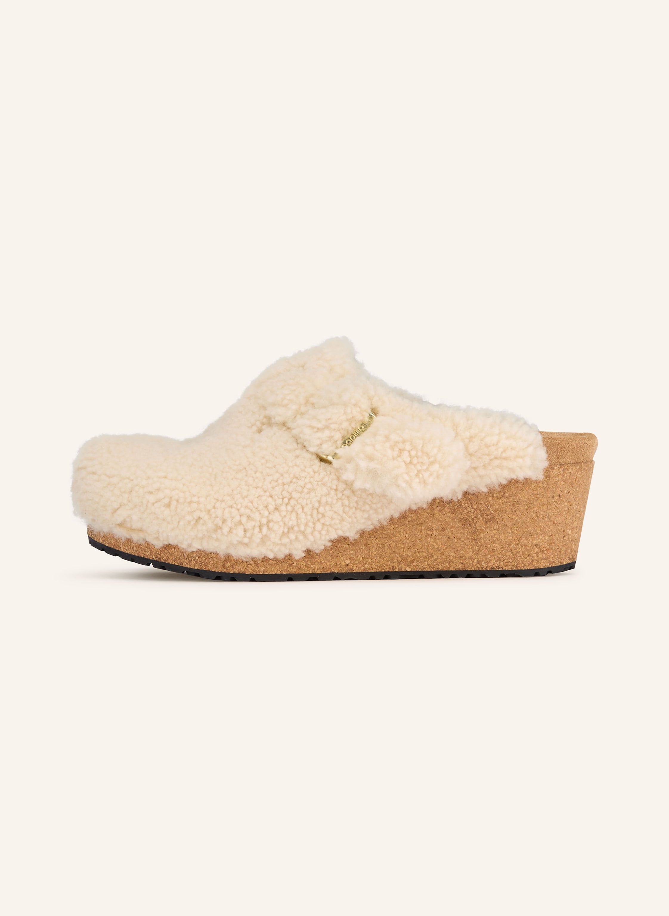Thumbnail - Birkenstock Plateau-Mules Fanny Teddy beige