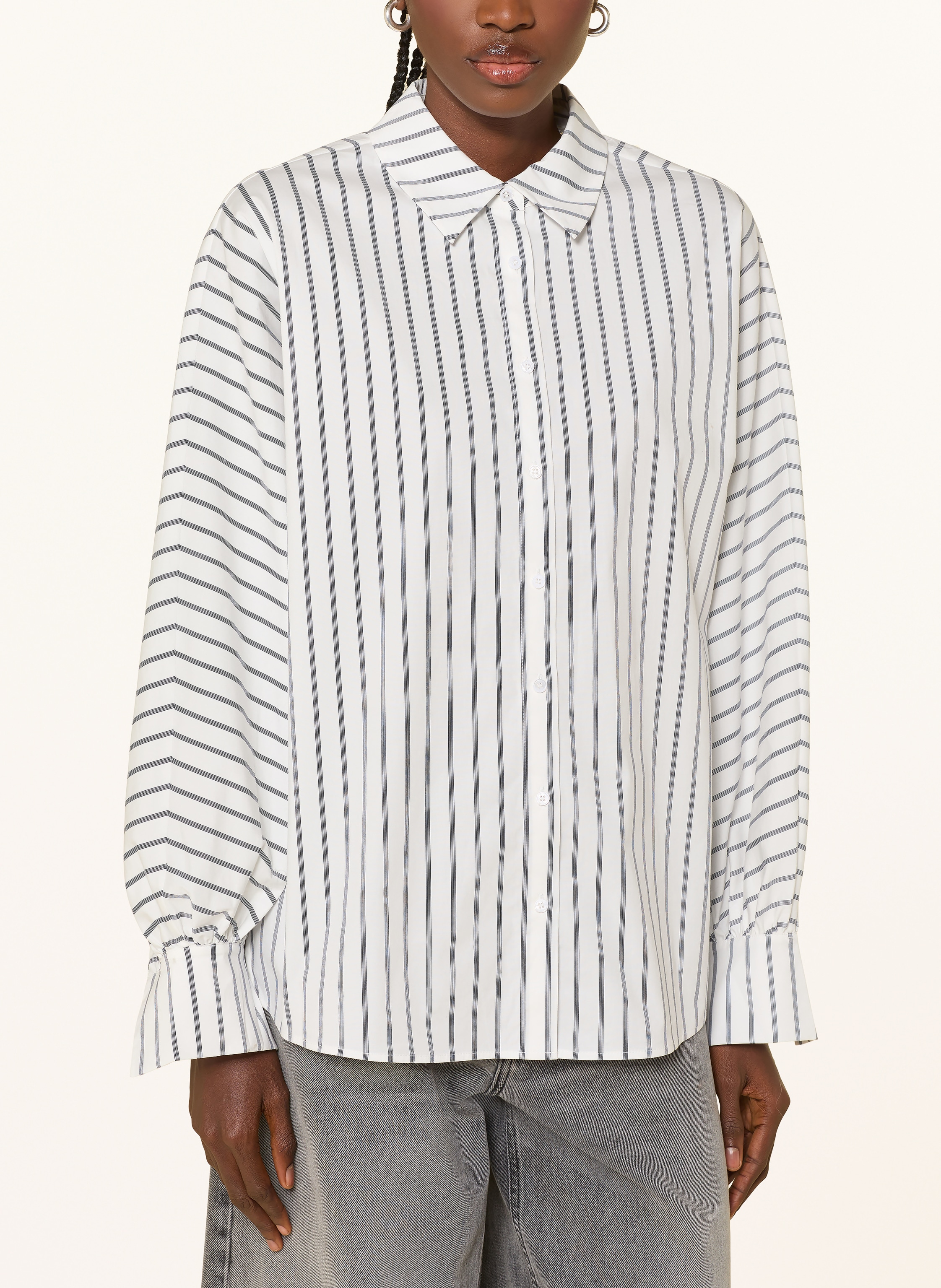 Thumbnail - Mrs & Hugs Oversized-Hemdbluse weiss